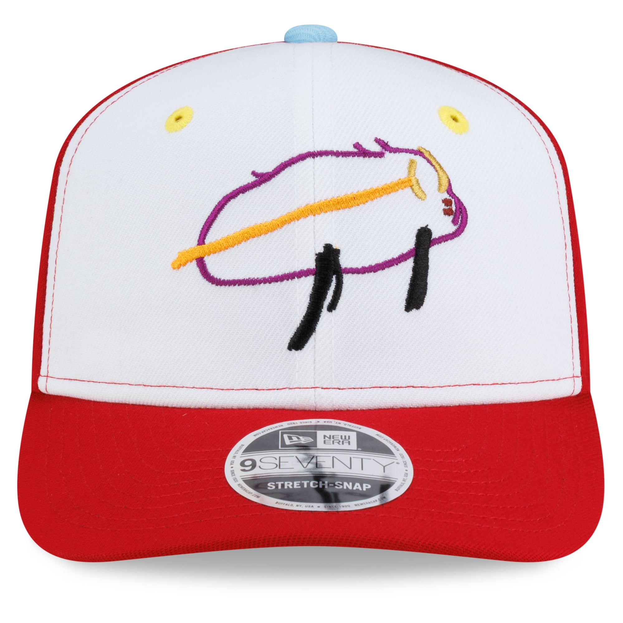 Men's New Era Josh Allen White/Red Buffalo Bills Mason Billustration 9SEVENTY Adjustable Hat