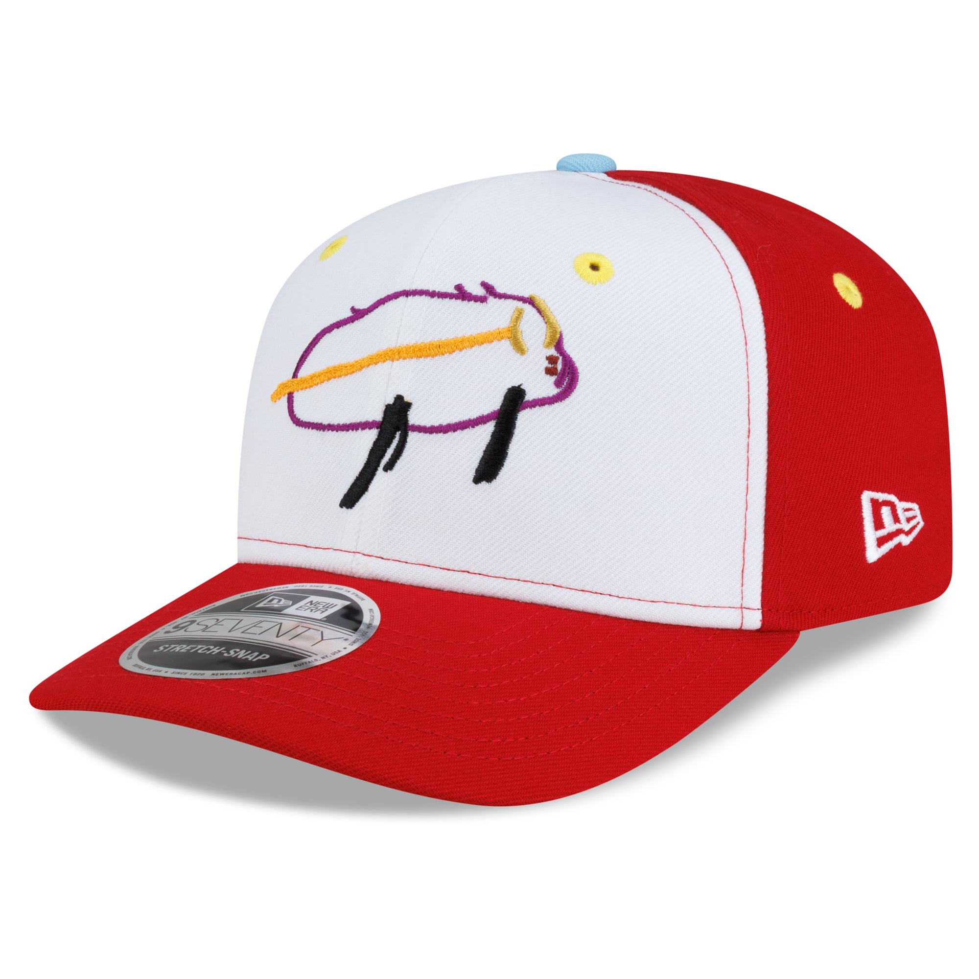 Men's New Era Josh Allen White/Red Buffalo Bills Mason Billustration 9SEVENTY Adjustable Hat
