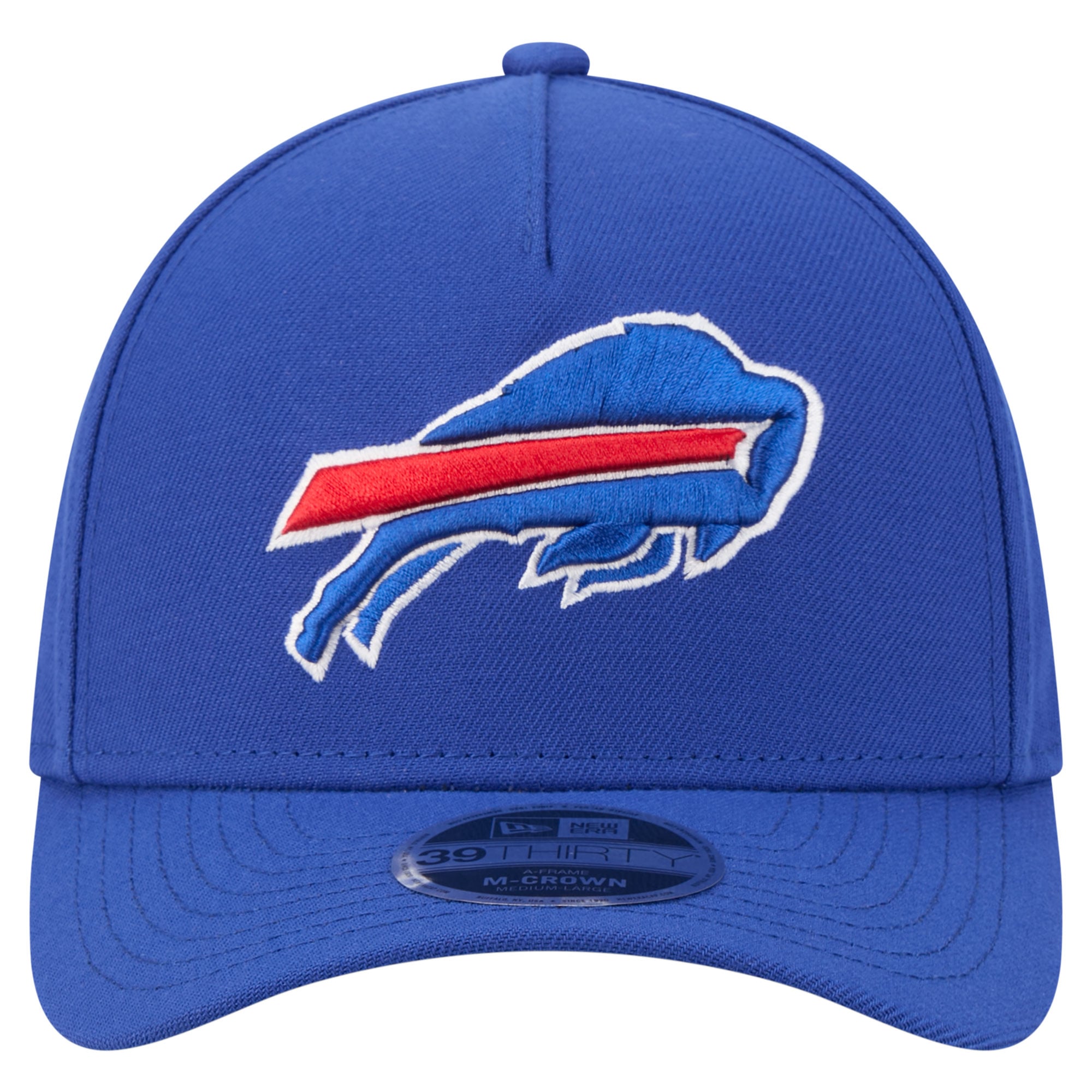 Men's New Era Royal Buffalo Bills 39THIRTY M-Crown A-Frame Stretch Hat