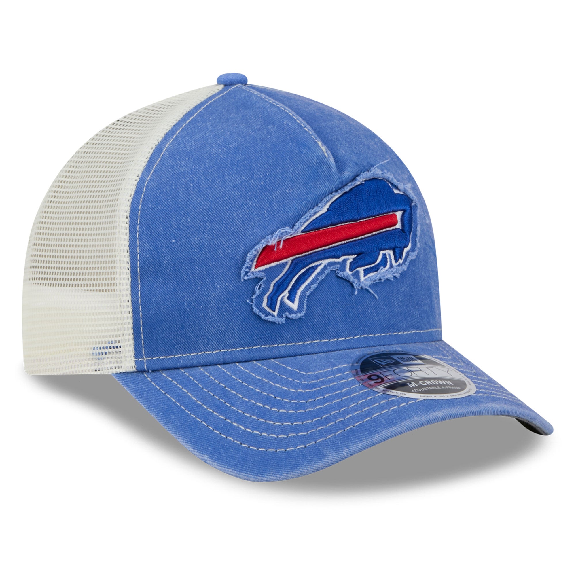 Casquette trucker ajustable New Era Royal Buffalo Bills Fan 9FORTY pour homme