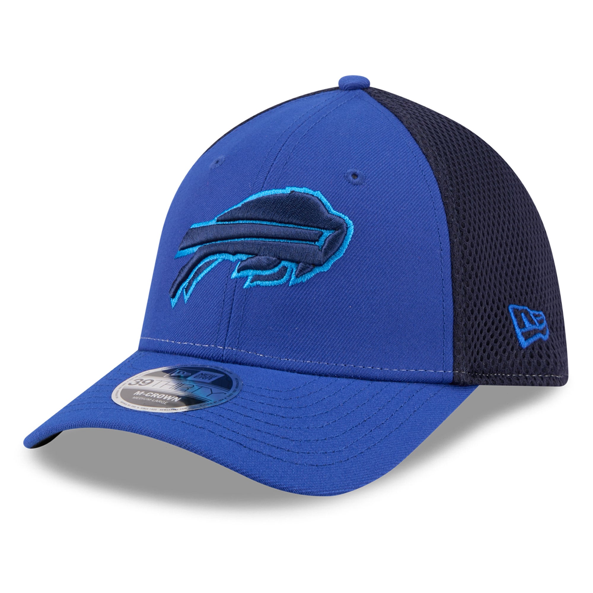 Hat Structure Men's New Era Royal Buffalo Bills Neo Mesh 39THIRTY M-Crown Stretch Hat