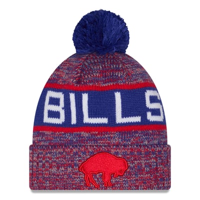 Buffalo Bills New Era Throwback Marled Cuffed Knit Hat with Pom - Royal