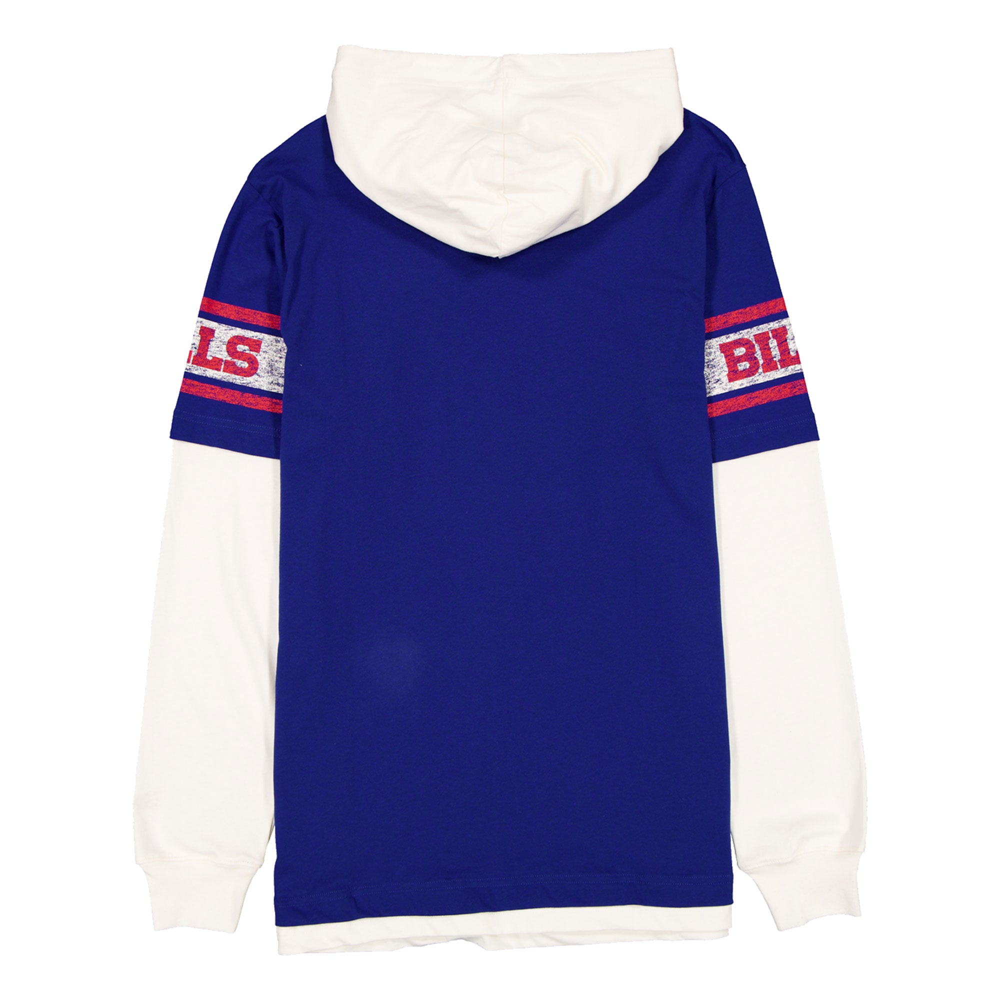 T-shirt à capuche manches longues superposées New Era Royal Buffalo Bills pour homme