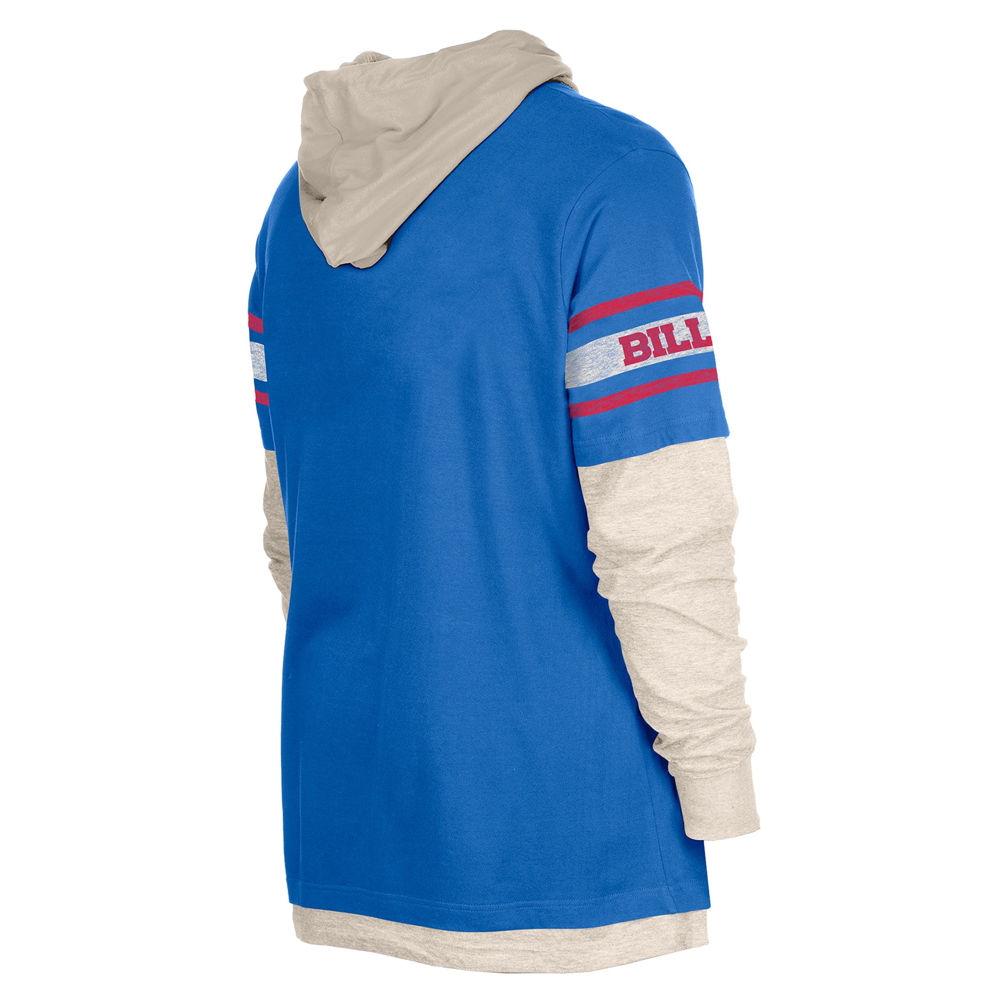 T-shirt à capuche manches longues superposées New Era Royal Buffalo Bills pour homme