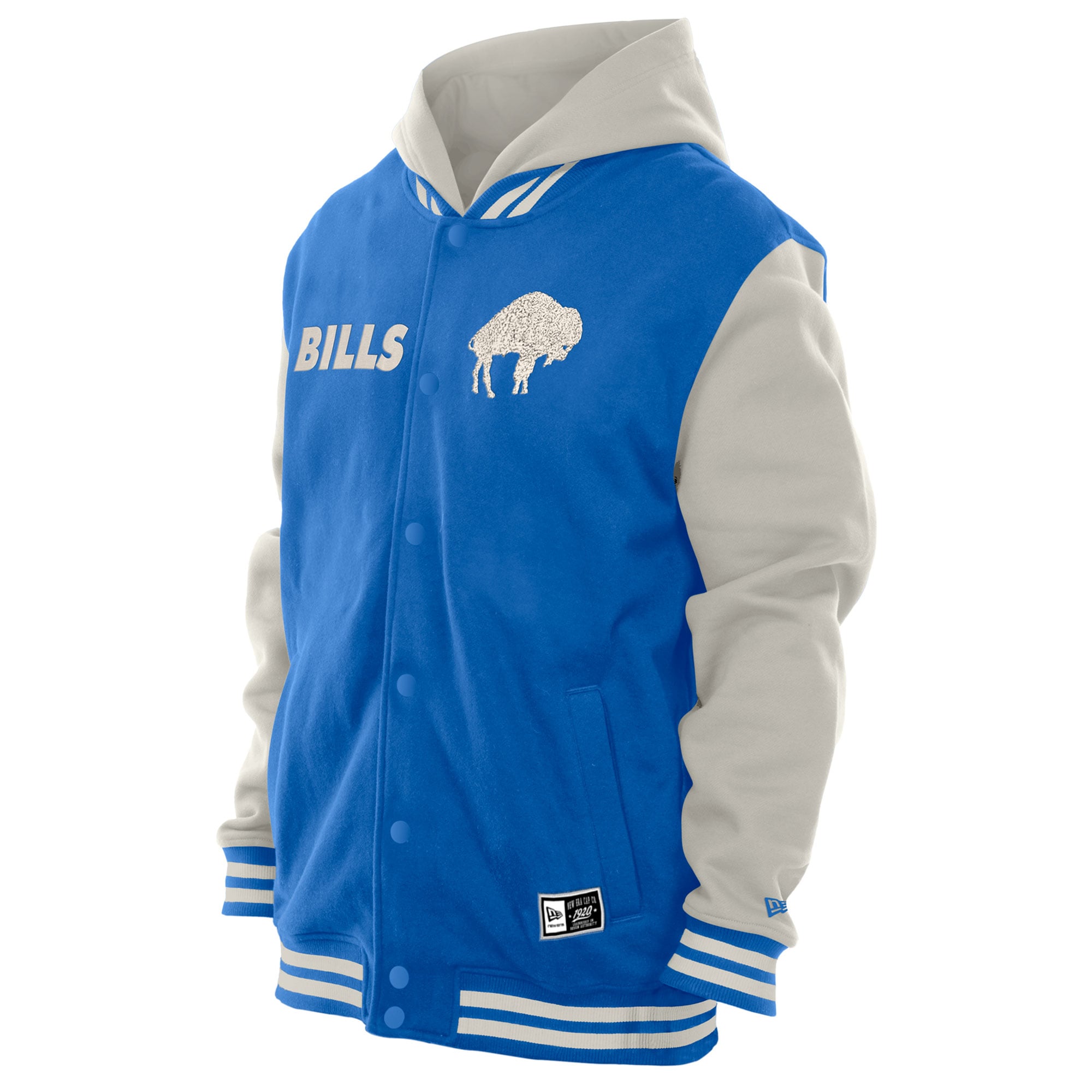 Veste polaire à capuche New Era bleu roi/crème Buffalo Bills pour homme