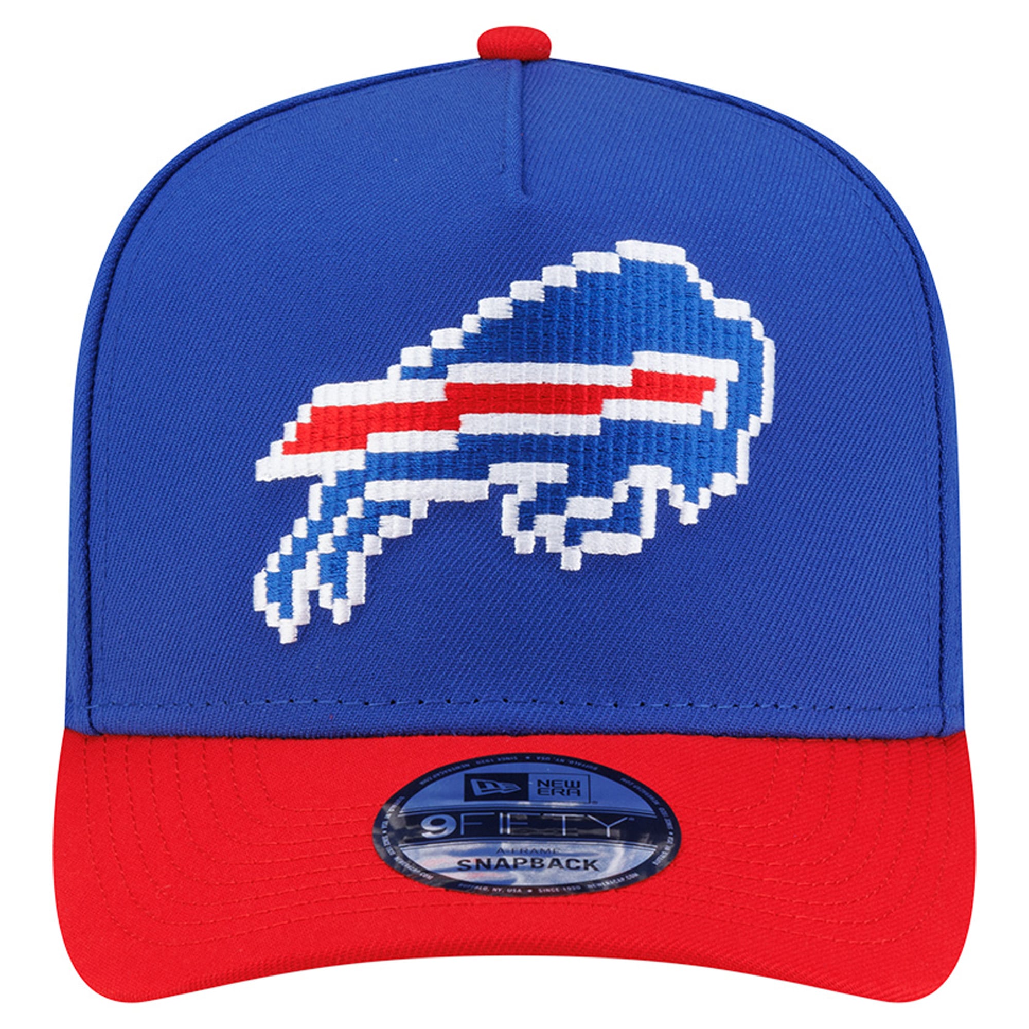 Casquette snapback New Era 9FIFTY Pixel A-Frame pour homme, bleu royal/rouge, Buffalo Bills
