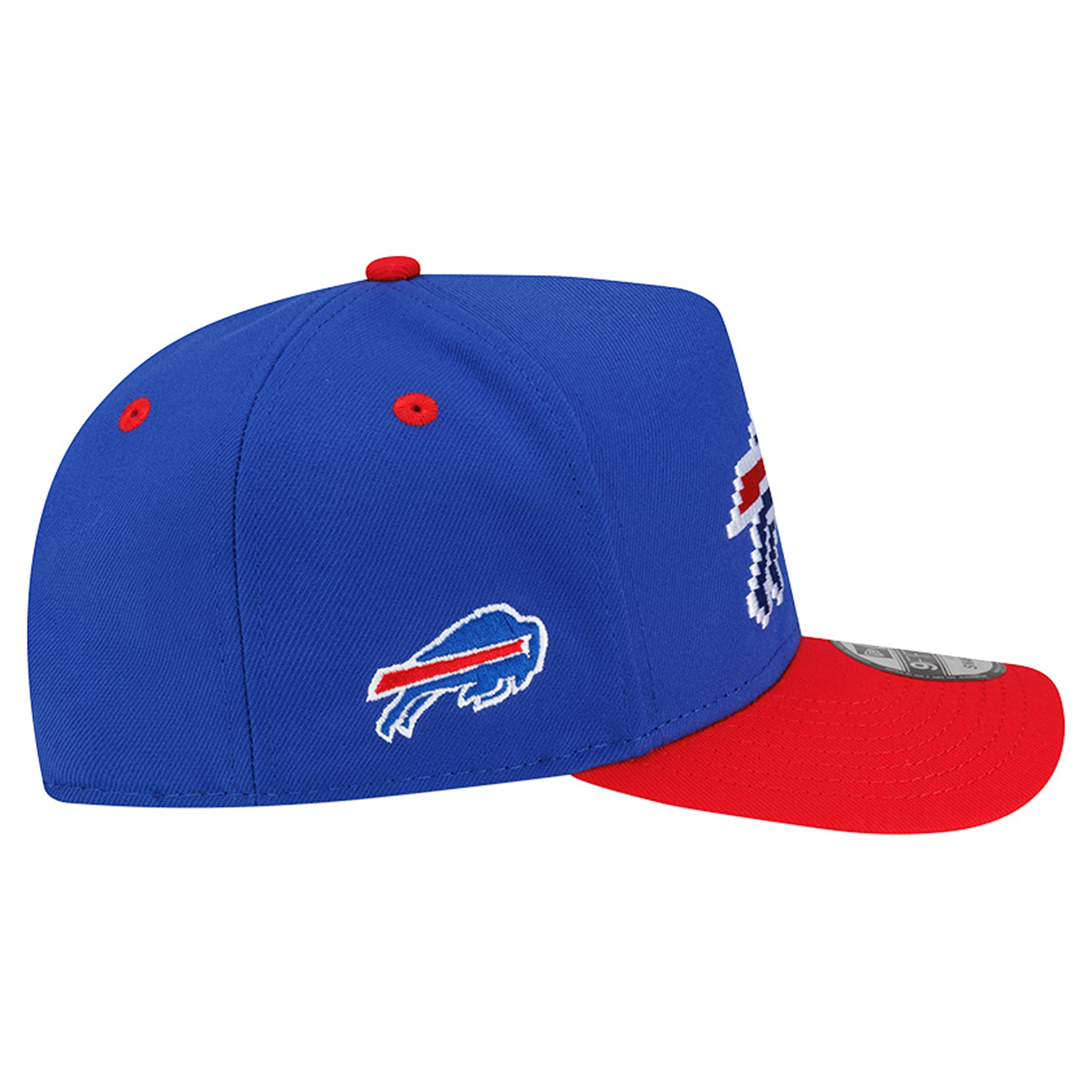 Casquette snapback New Era 9FIFTY Pixel A-Frame pour homme, bleu royal/rouge, Buffalo Bills