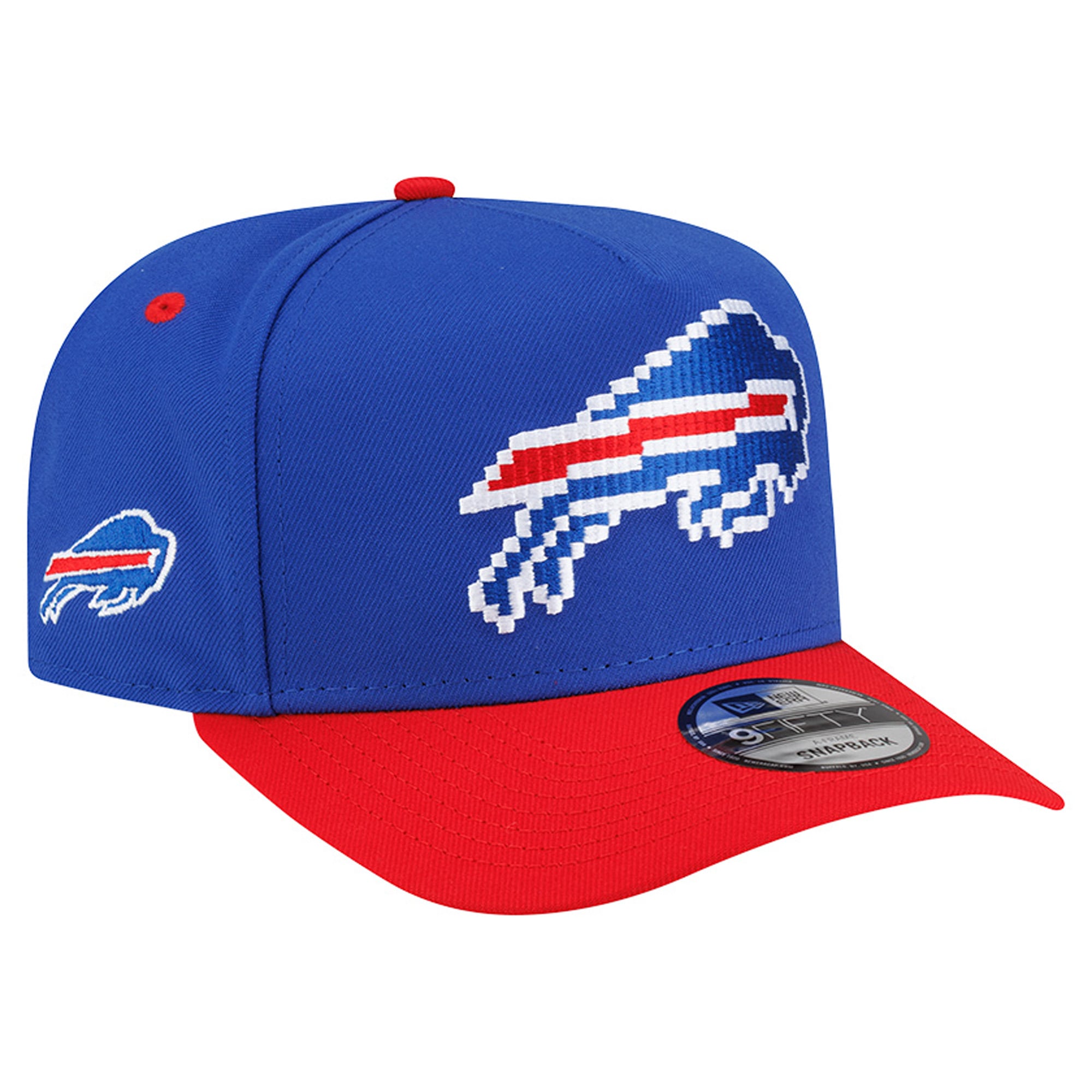 Casquette snapback New Era 9FIFTY Pixel A-Frame pour homme, bleu royal/rouge, Buffalo Bills