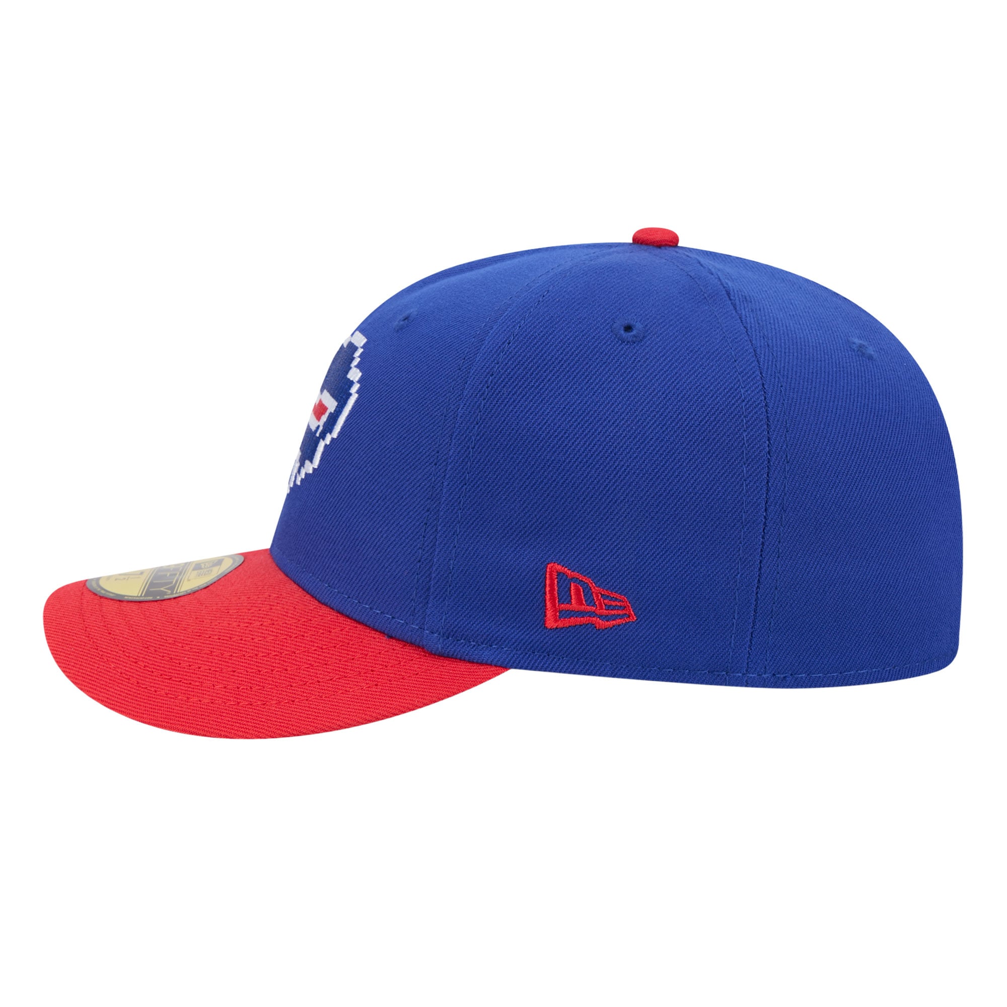 Men's New Era Royal/Red Buffalo Bills Pixel Curved 59FIFTY Fitted Hat