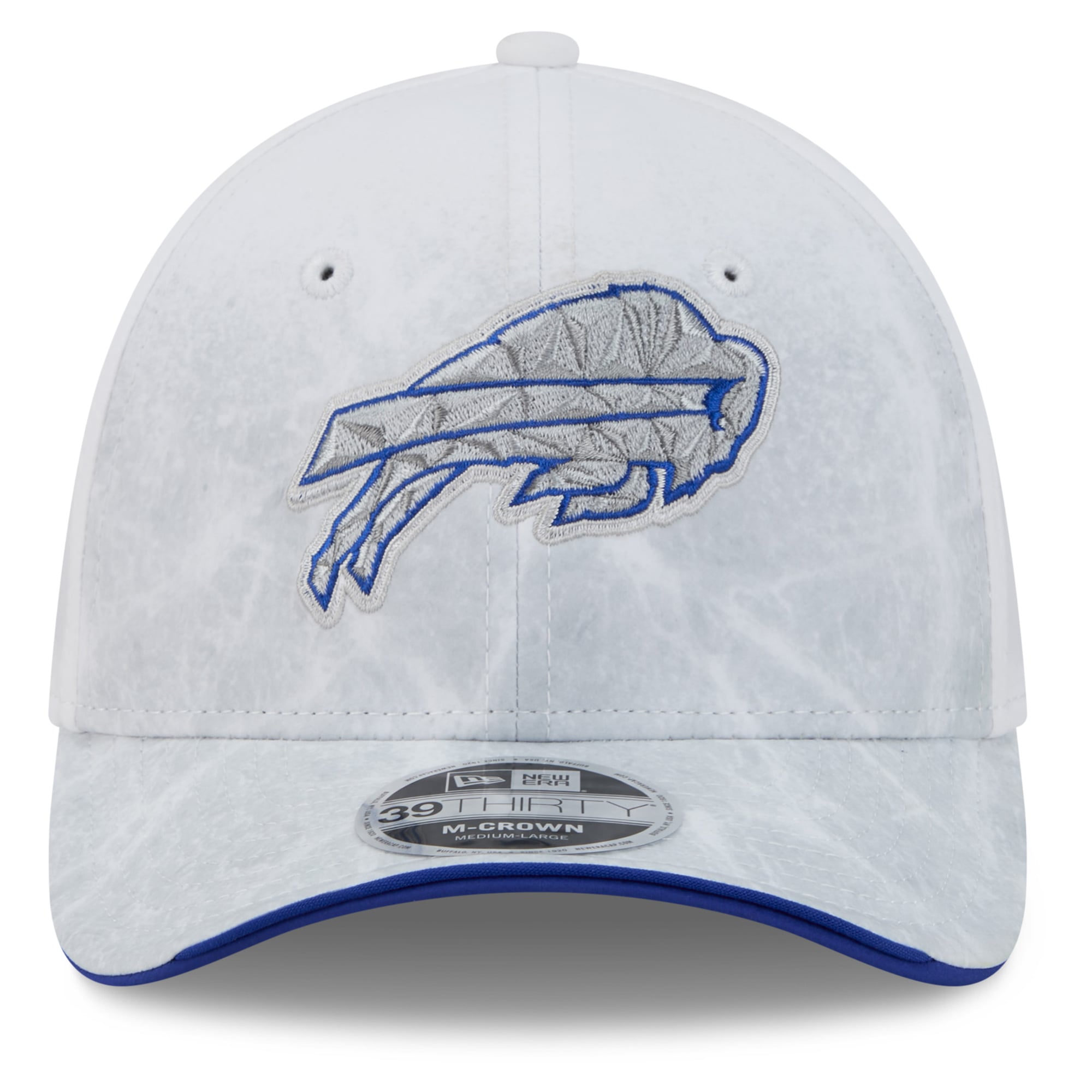 Men's New Era White Buffalo Bills Rivalries Collection 39THIRTY M-Crown Stretch Hat