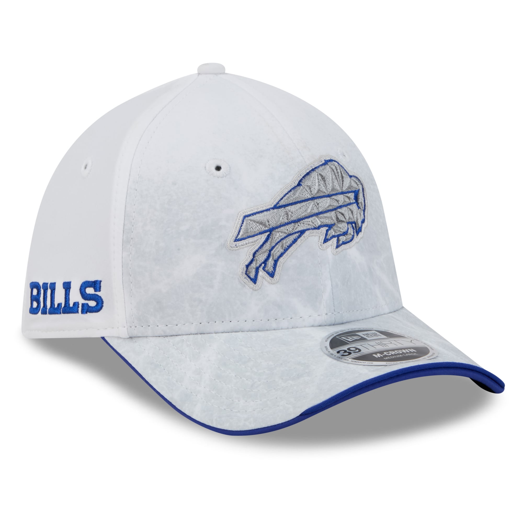 Men's New Era White Buffalo Bills Rivalries Collection 39THIRTY M-Crown Stretch Hat