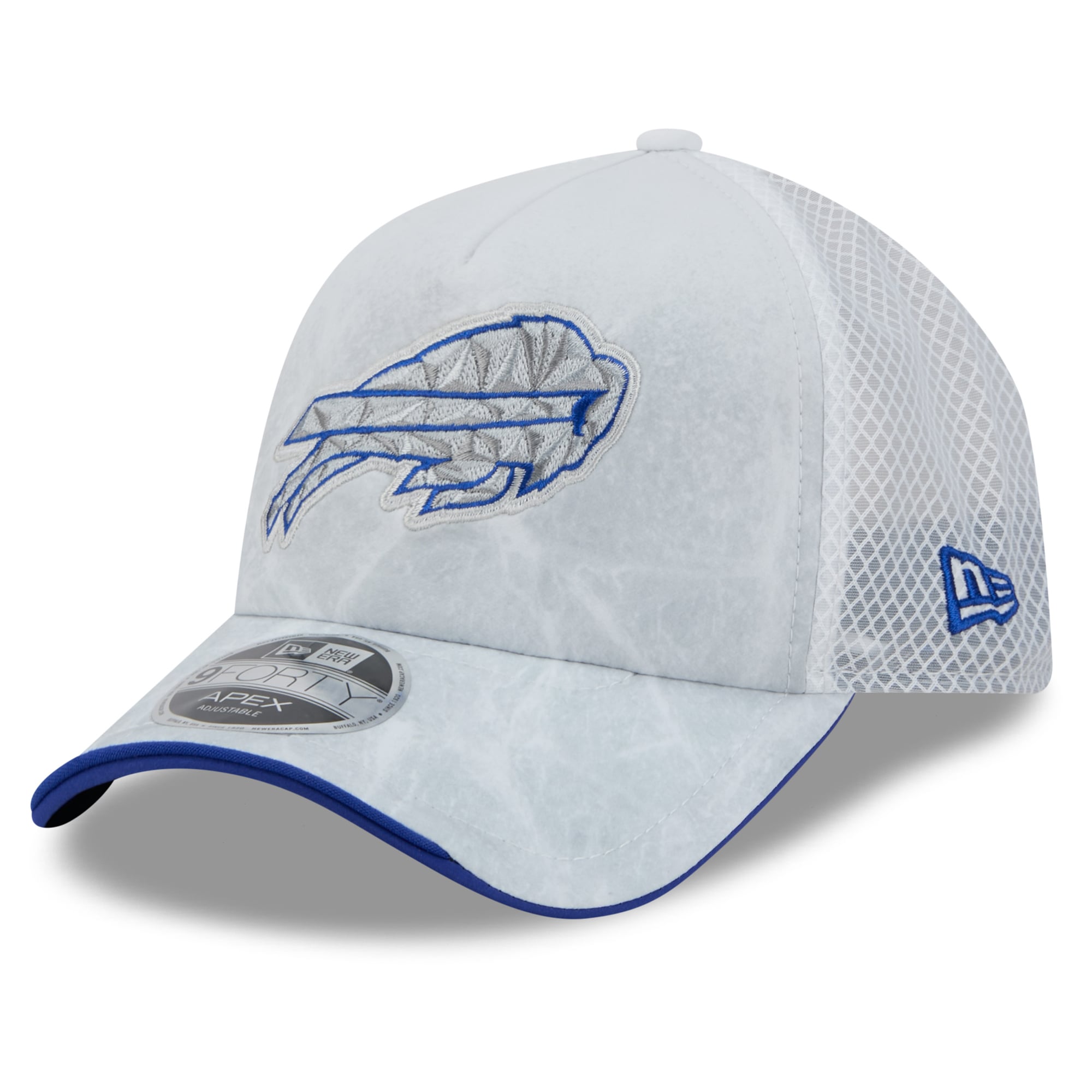 Men's New Era White Buffalo Bills Rivalries Collection 9FORTY Apex Adjustable Hat