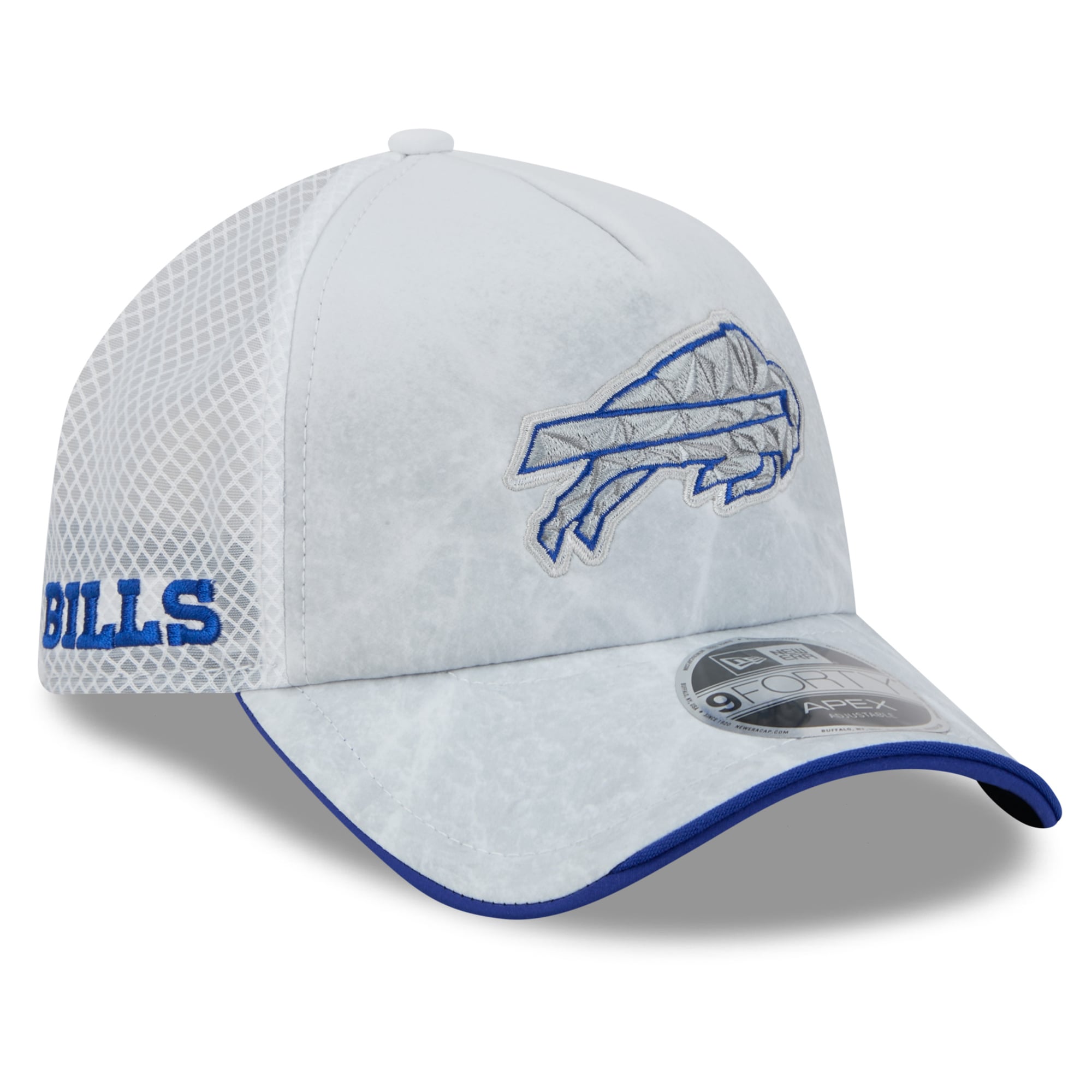 Men's New Era White Buffalo Bills Rivalries Collection 9FORTY Apex Adjustable Hat