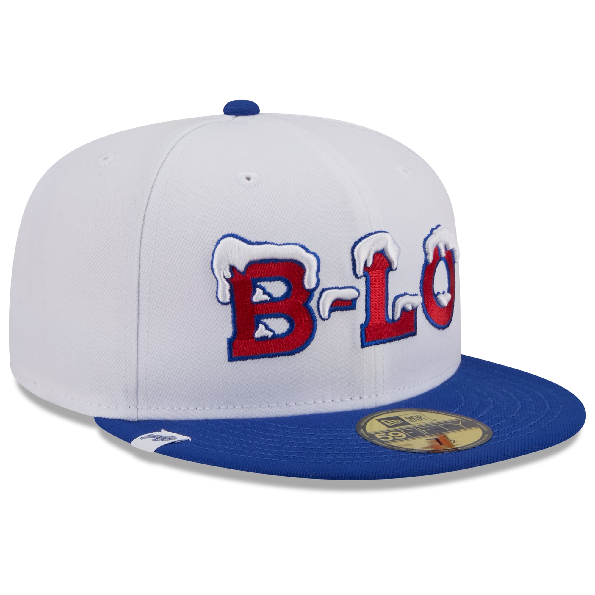 Men's New Era White Buffalo Bills Rivalries Collection Fan Pack 59FIFTY Fitted Hat