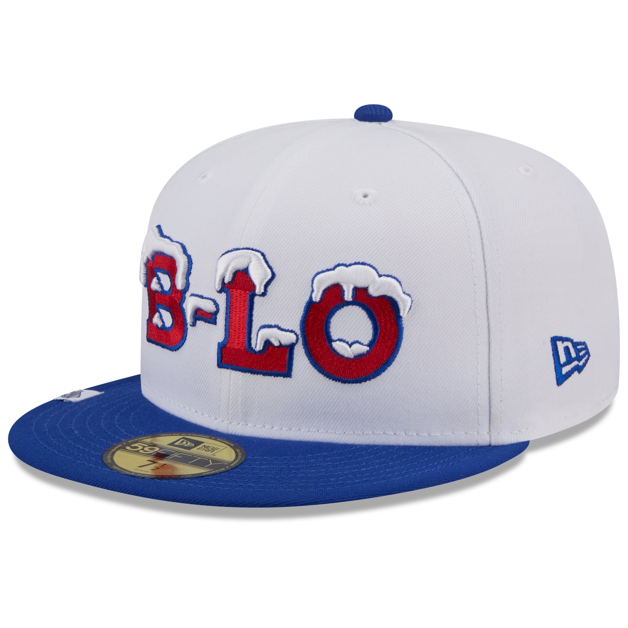 Men's New Era White Buffalo Bills Rivalries Collection Fan Pack 59FIFTY Fitted Hat