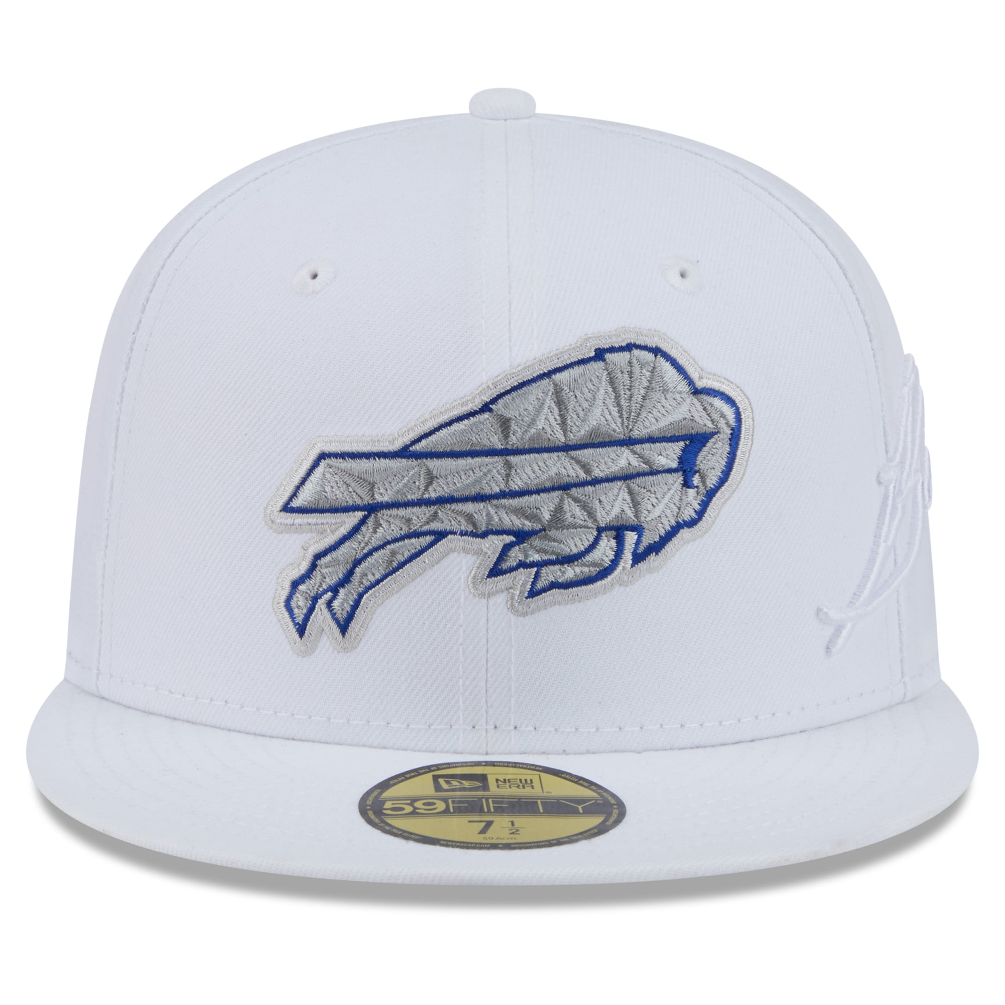 Men's New Era White Buffalo Bills Rivalries Collection Fan Pack Side Script 59FIFTY Fitted Hat