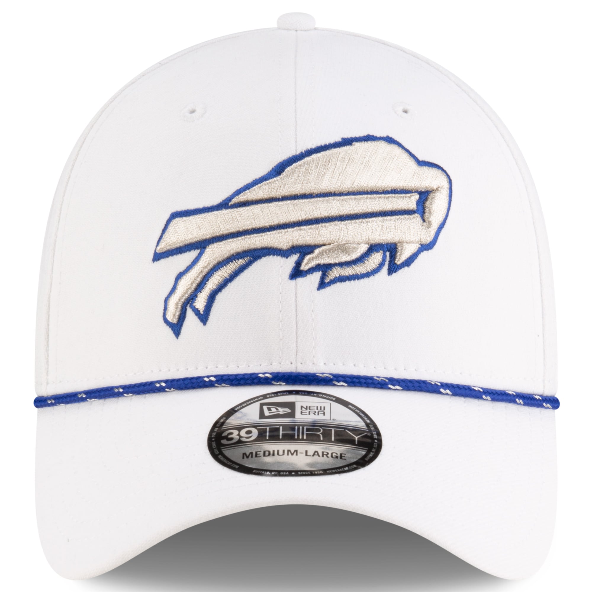 Men's New Era White Buffalo Bills Rivalries Collection On-Field 39THIRTY Flex Hat