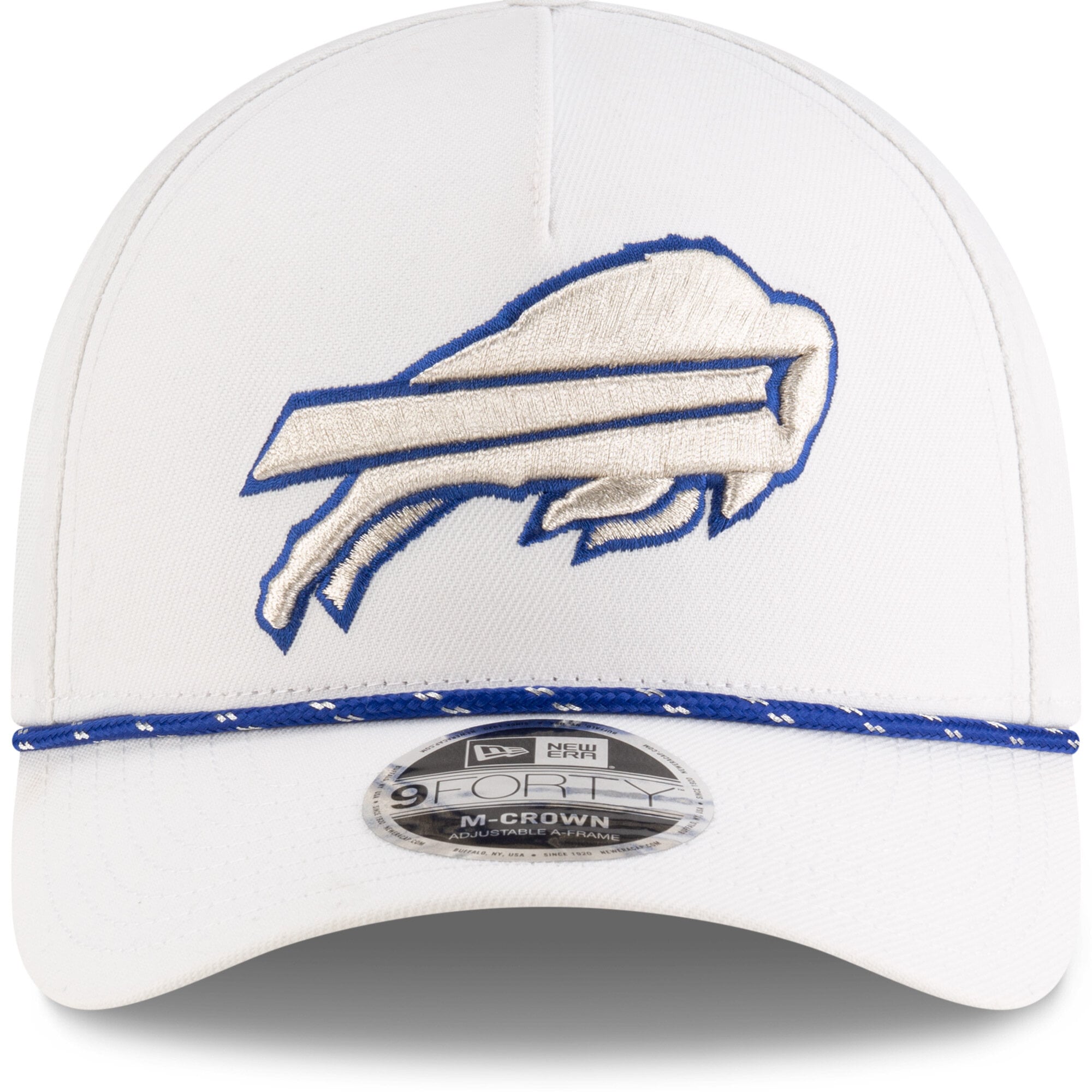 Men's New Era White Buffalo Bills Rivalries Collection On-Field 9FORTY M-Crown A-Frame Adjustable Hat