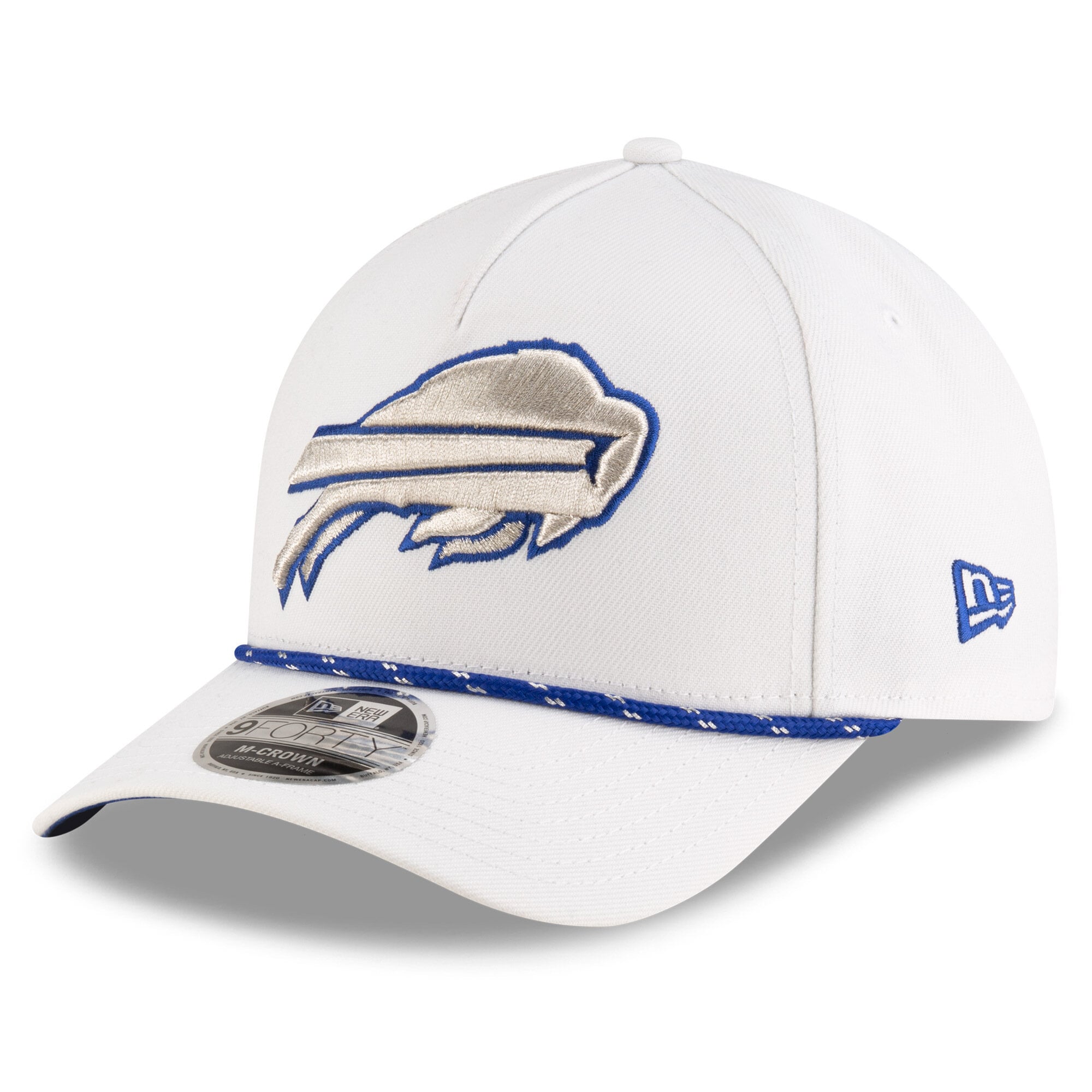 Men's New Era White Buffalo Bills Rivalries Collection On-Field 9FORTY M-Crown A-Frame Adjustable Hat