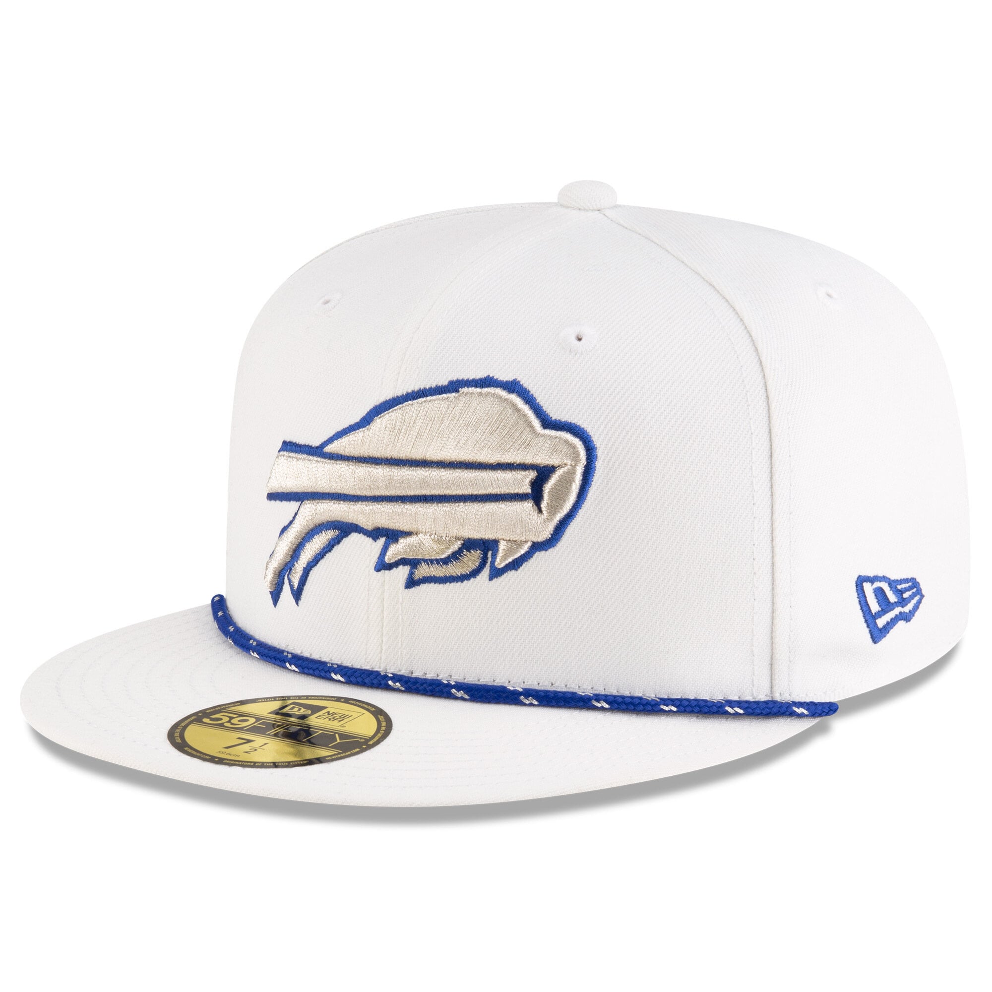 Men's New Era  White Buffalo Bills Rivalries Collection Sideline Rope 59FIFTY Fitted Hat