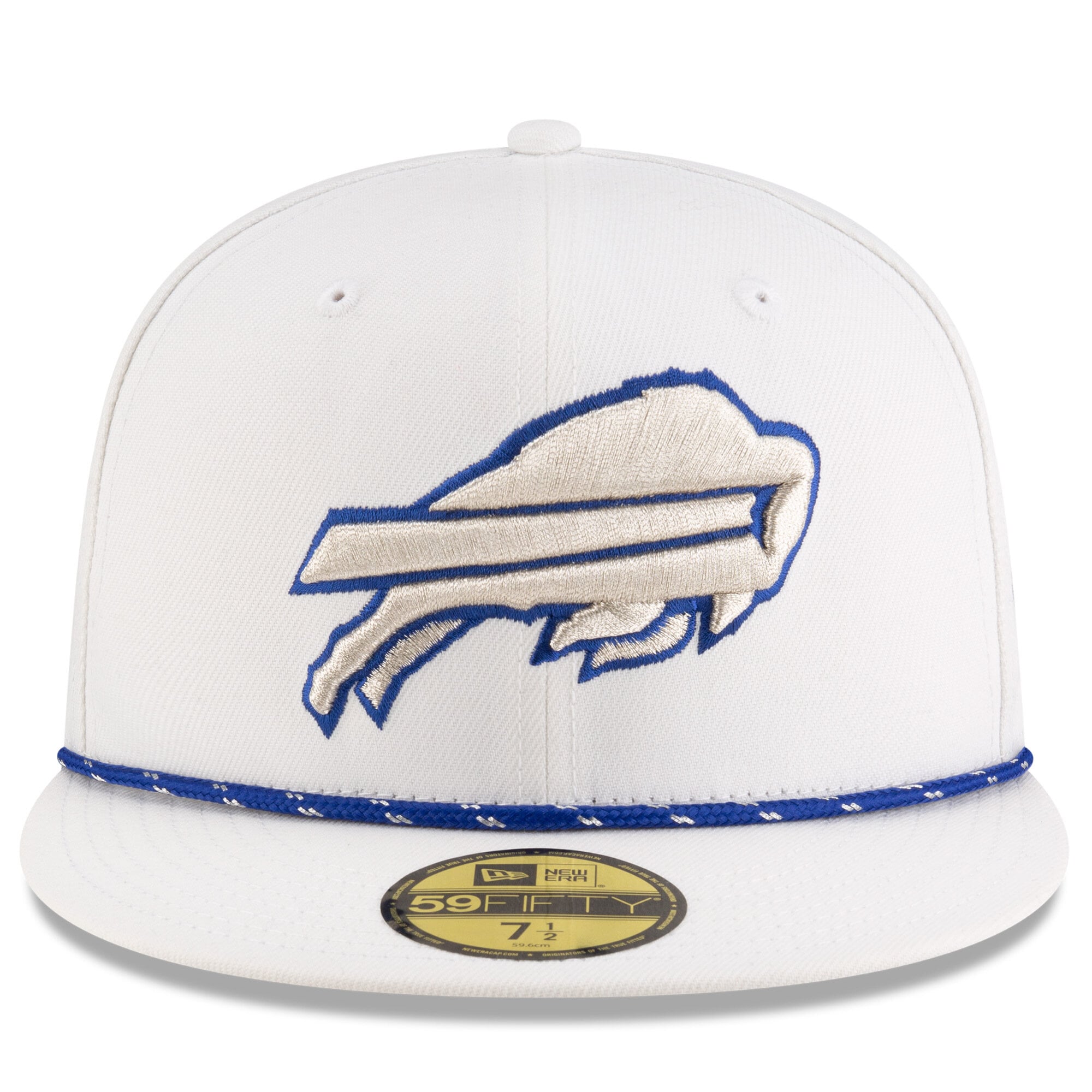 Men's New Era  White Buffalo Bills Rivalries Collection Sideline Rope 59FIFTY Fitted Hat