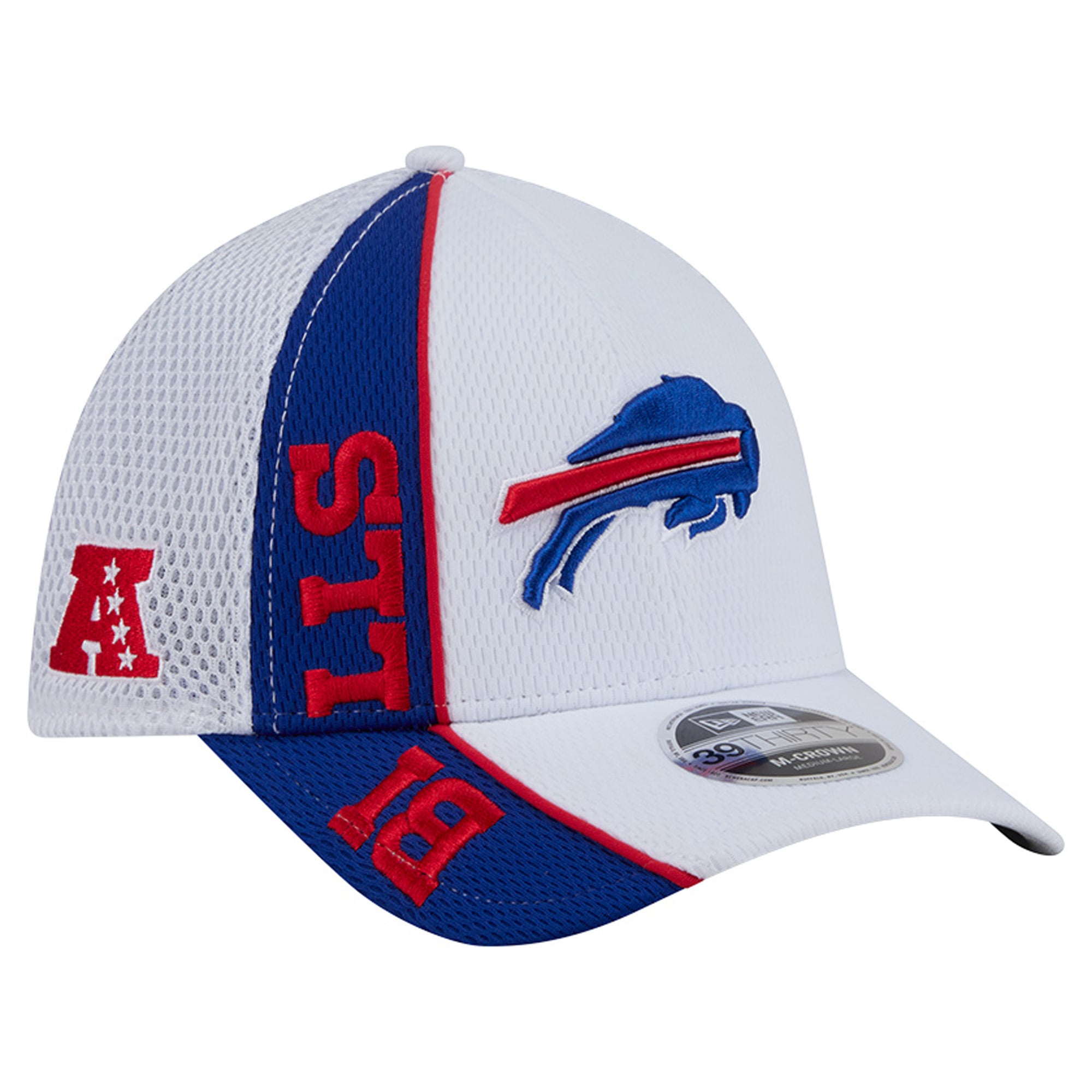 Men's New Era White/Royal Buffalo Bills Dash 39THIRTY M-Crown Flex Hat