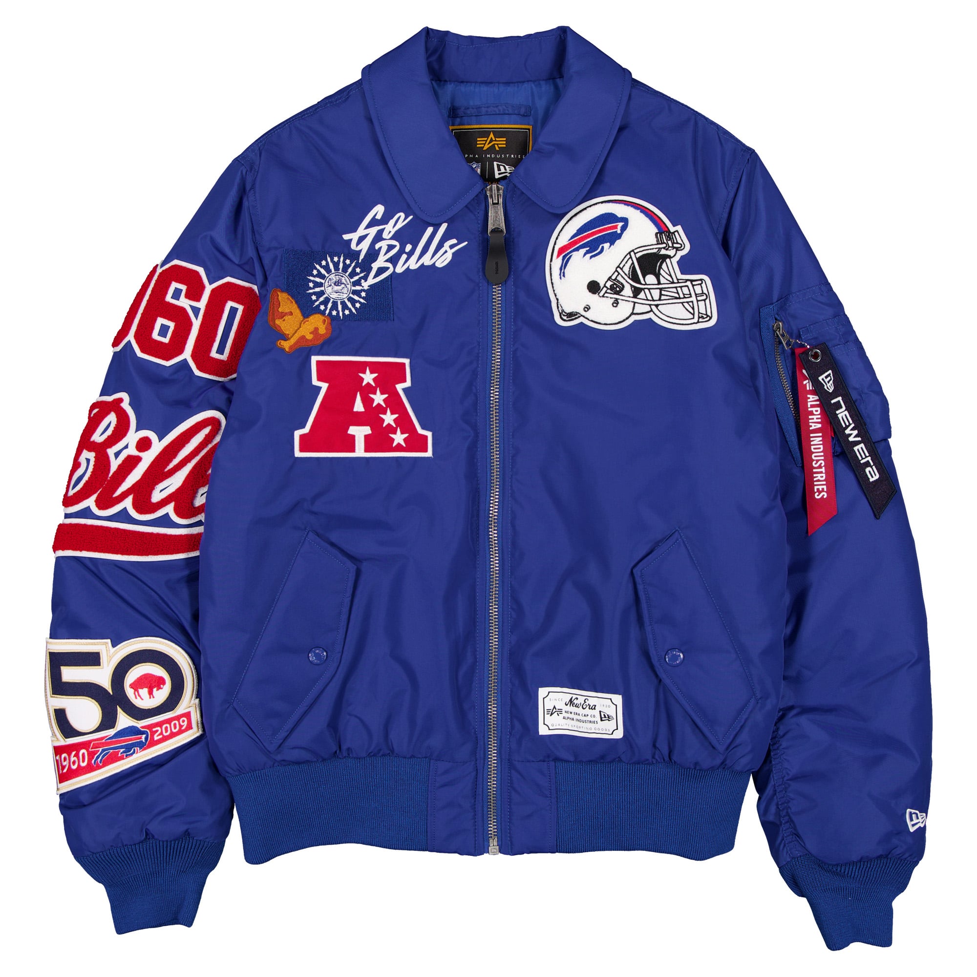 Veste bomber zippée New Era x Alpha Industries Royal Buffalo Bills MA-1 pour homme