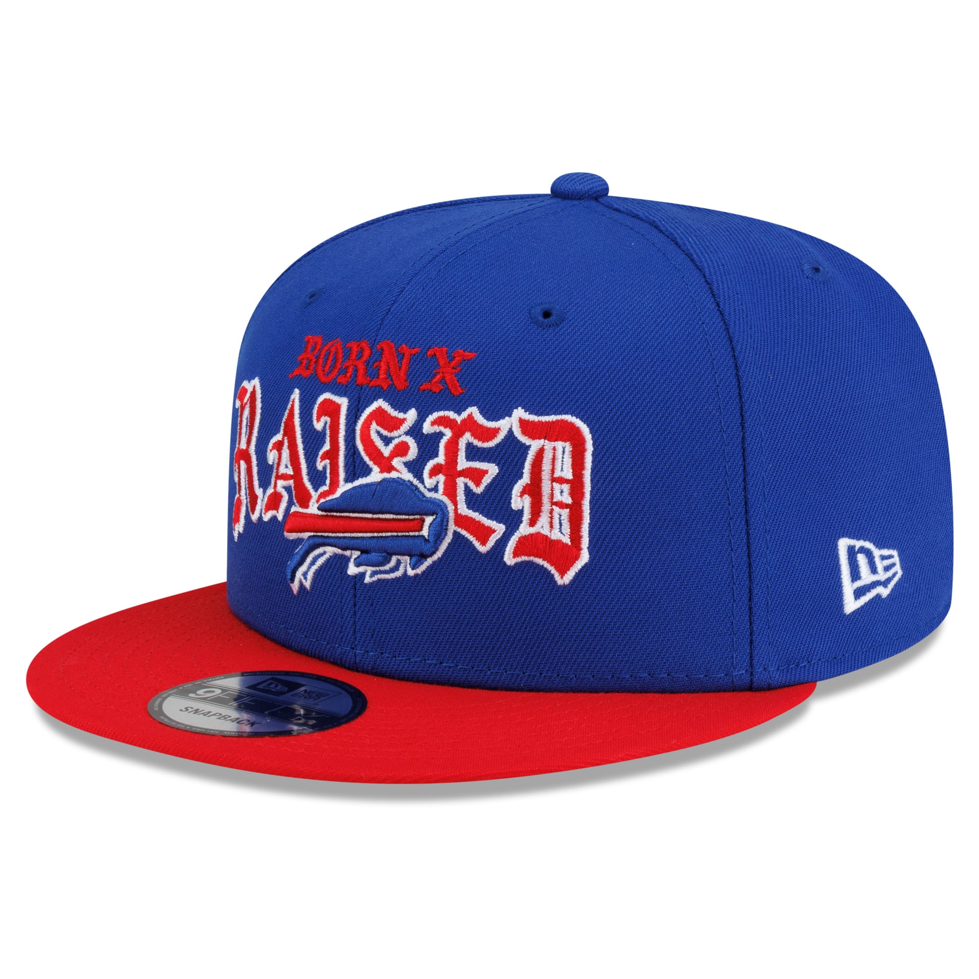 Men's New Era x Born x Raised Royal/Red Buffalo Bills 9FIFTY Snapback Hat