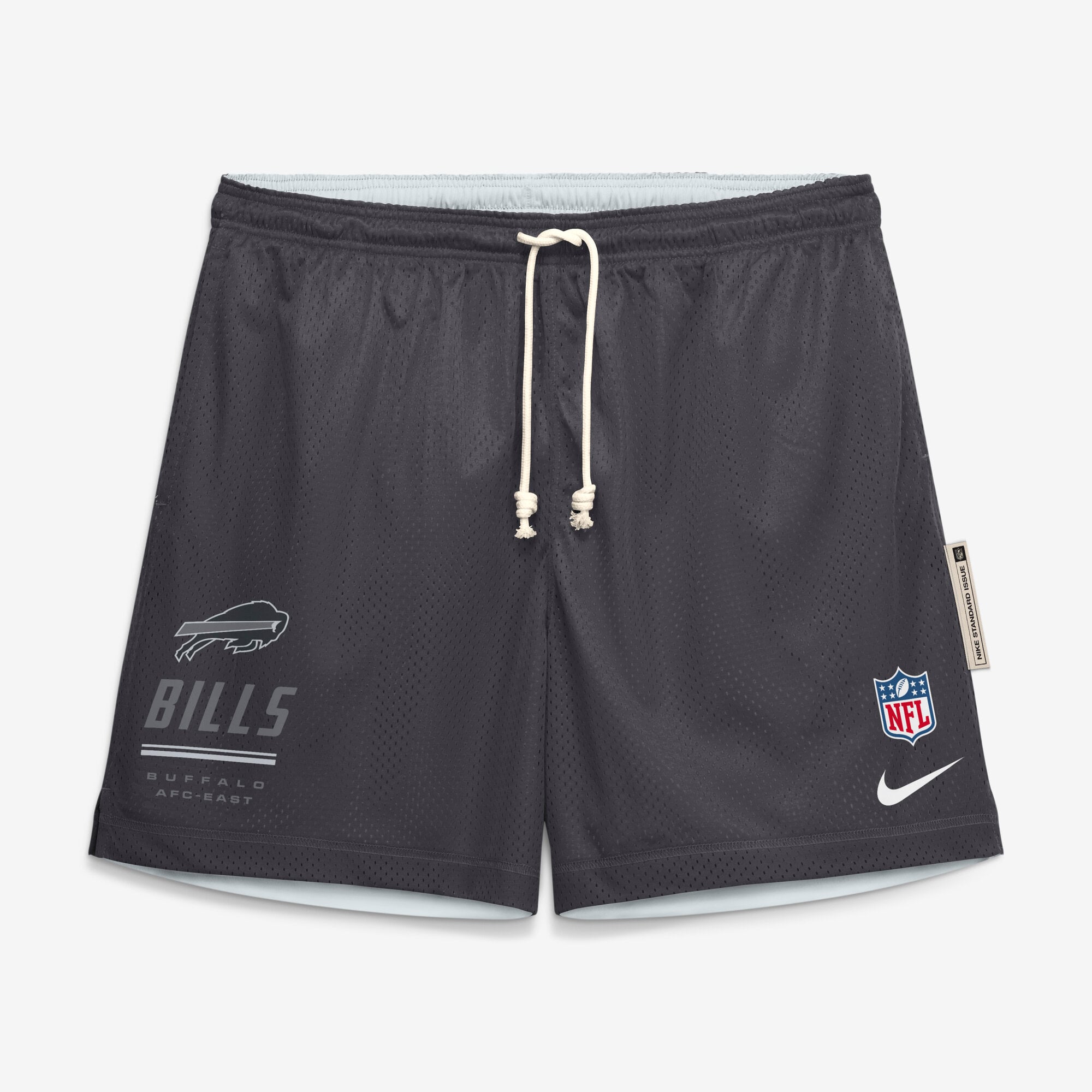 Short réversible Nike Dri-FIT anthracite/platine Buffalo Bills Sideline Standard Issue pour homme