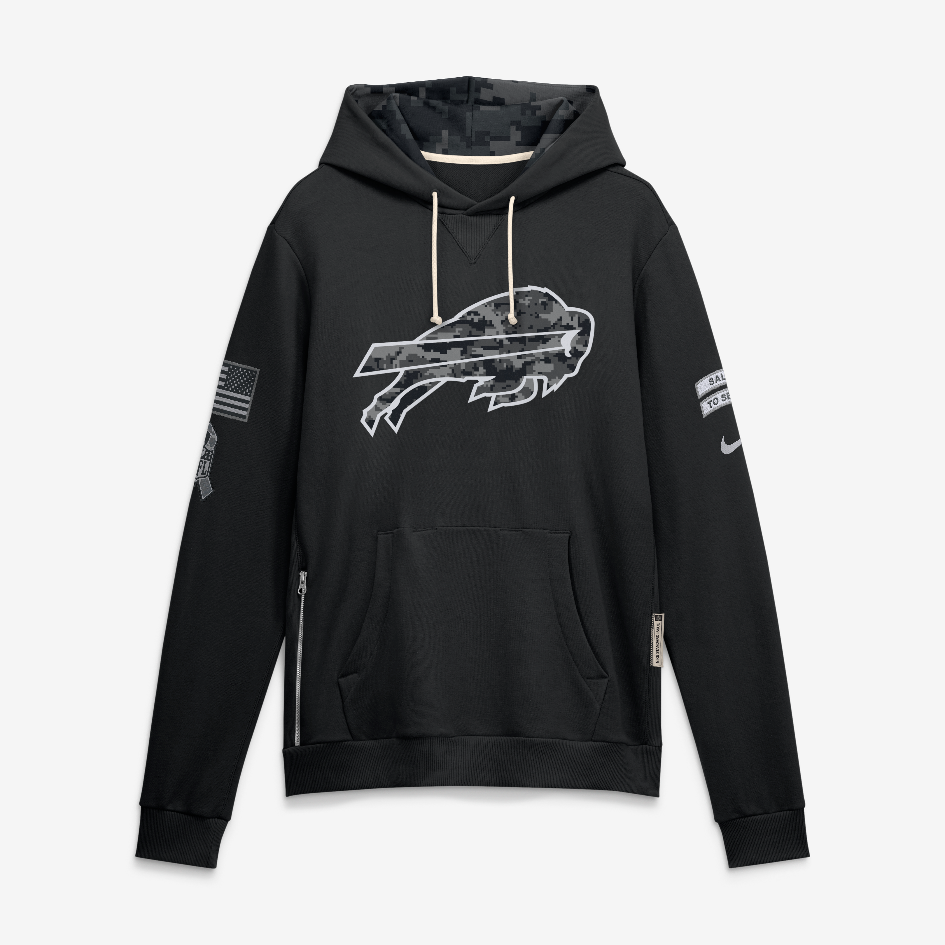Sweat à capuche Nike Buffalo Bills 2026 Salute to Service Sideline Dri-FIT noir pour homme