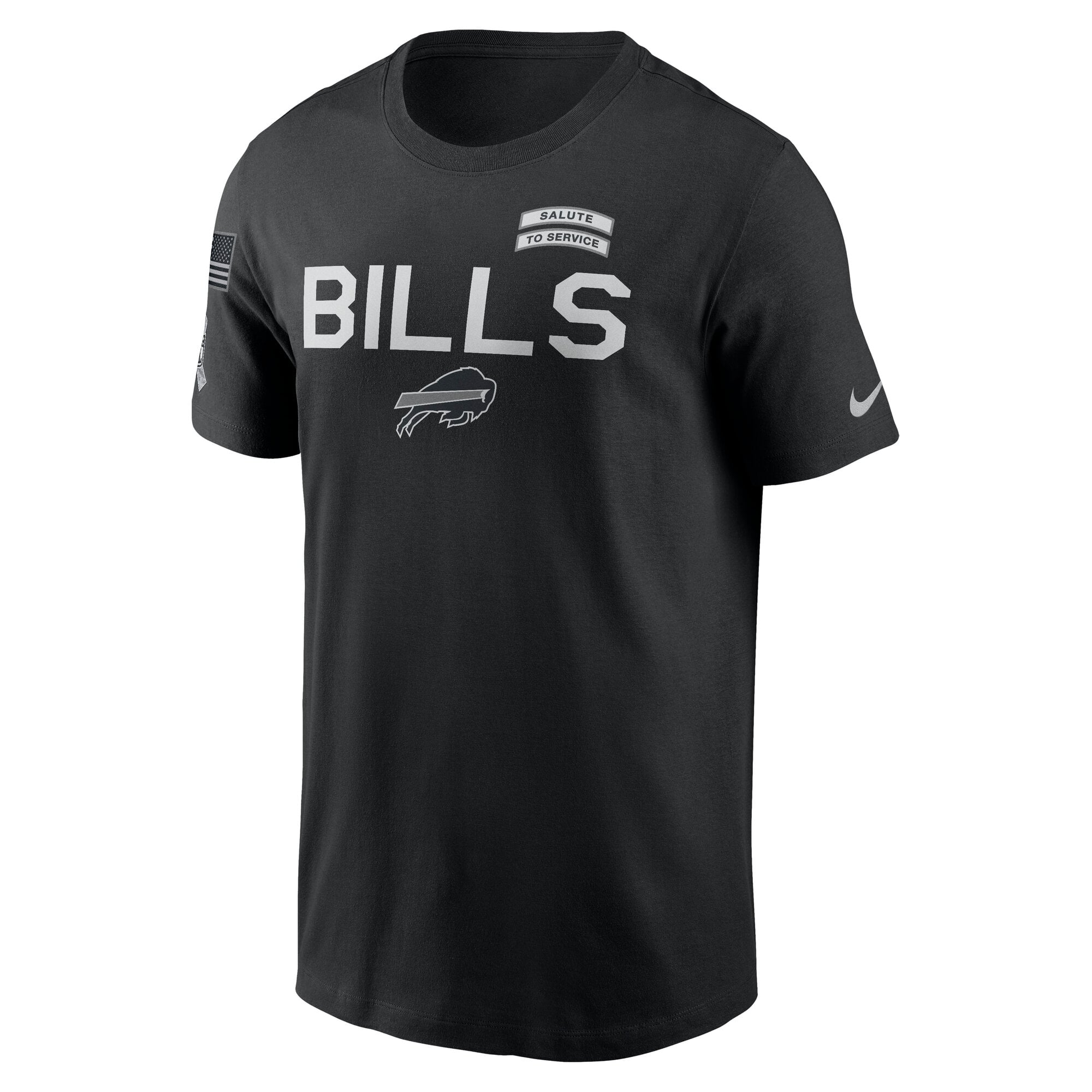 T-shirt Nike Dri-FIT noir pour homme Buffalo Bills 2026 Salute to Service Sideline