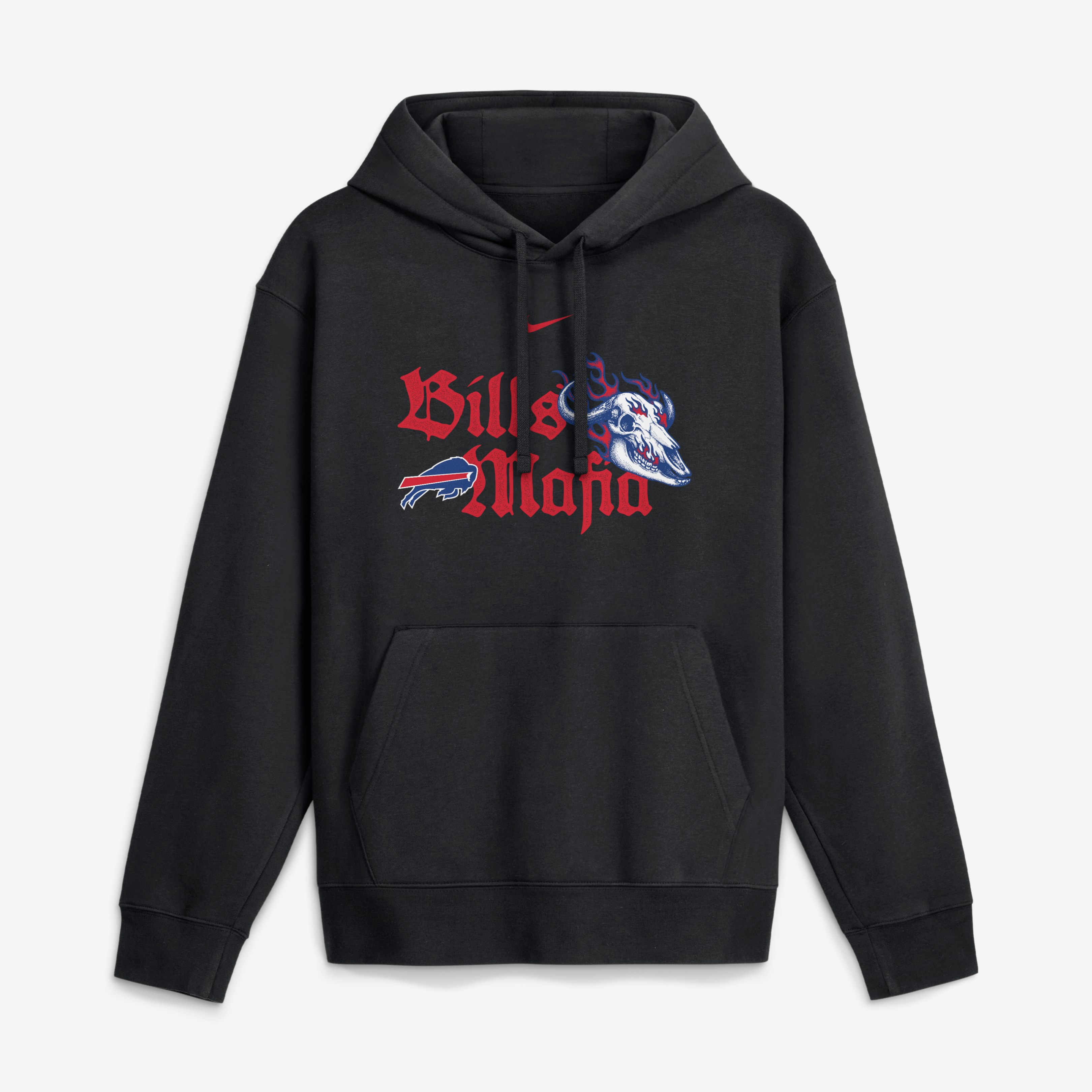 Sweat à capuche polaire Nike Buffalo Bills Mafia Skull Club noir pour homme