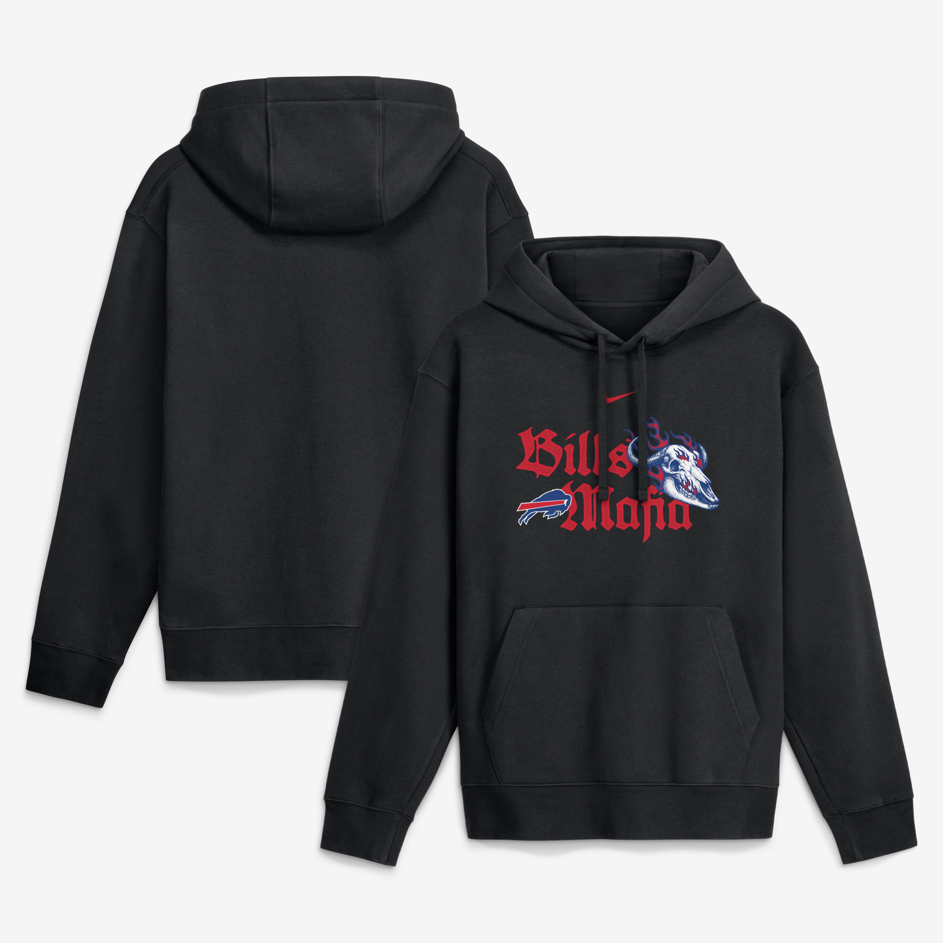 Sweat à capuche polaire Nike Buffalo Bills Mafia Skull Club noir pour homme