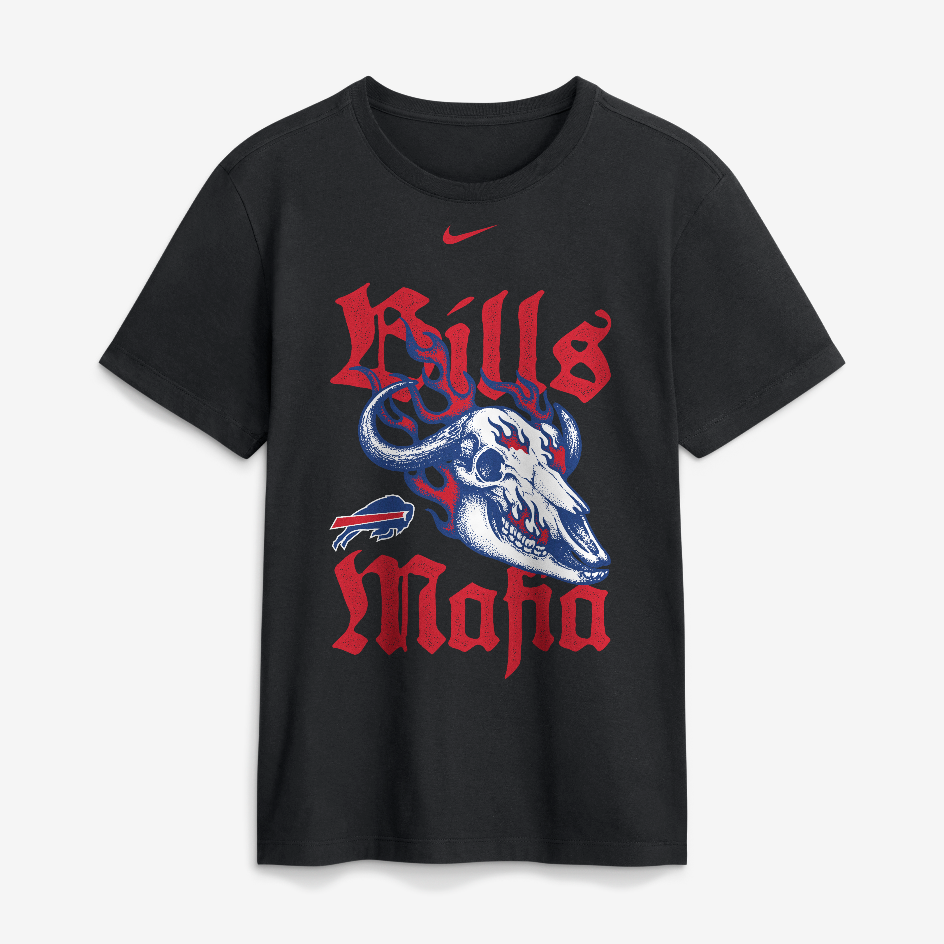 Men's Nike Black Buffalo Bills Mafia Skull Club T-Shirt