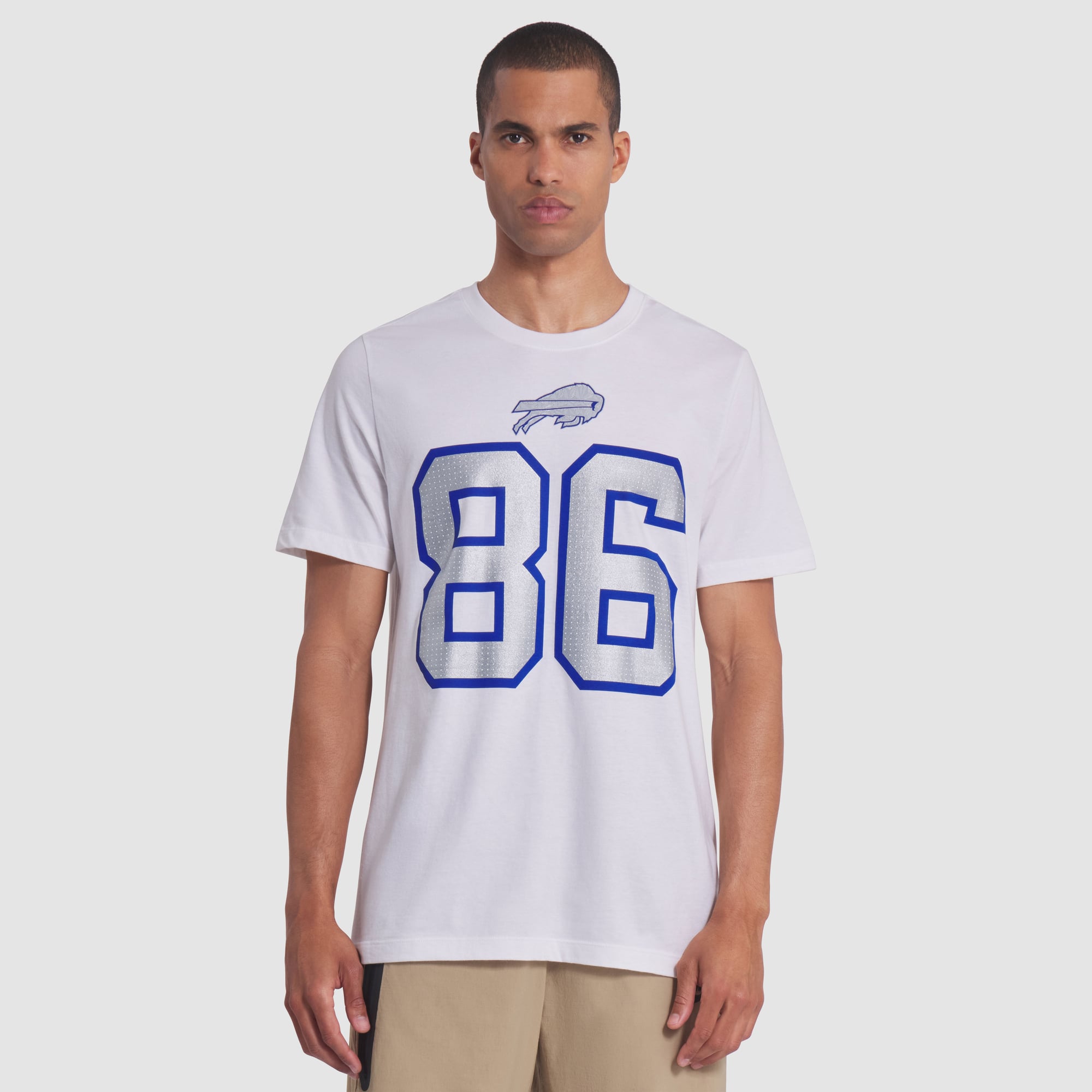 Men's Nike Dalton Kincaid White Buffalo Bills Rivalries Collection Player Name & Number T-Shirt