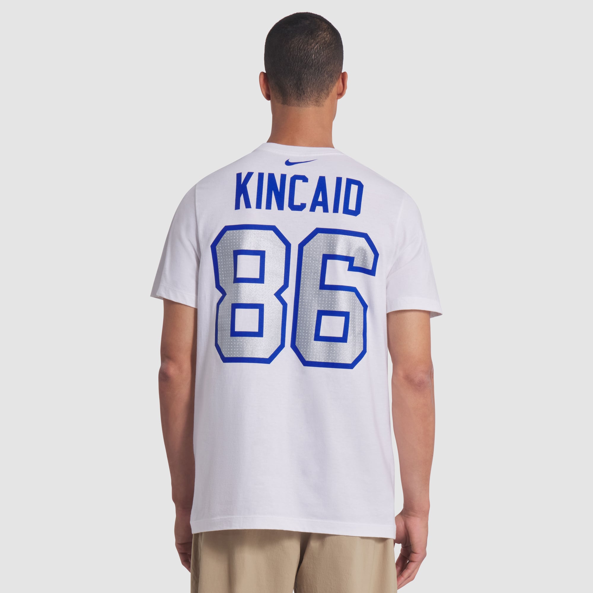 Men's Nike Dalton Kincaid White Buffalo Bills Rivalries Collection Player Name & Number T-Shirt
