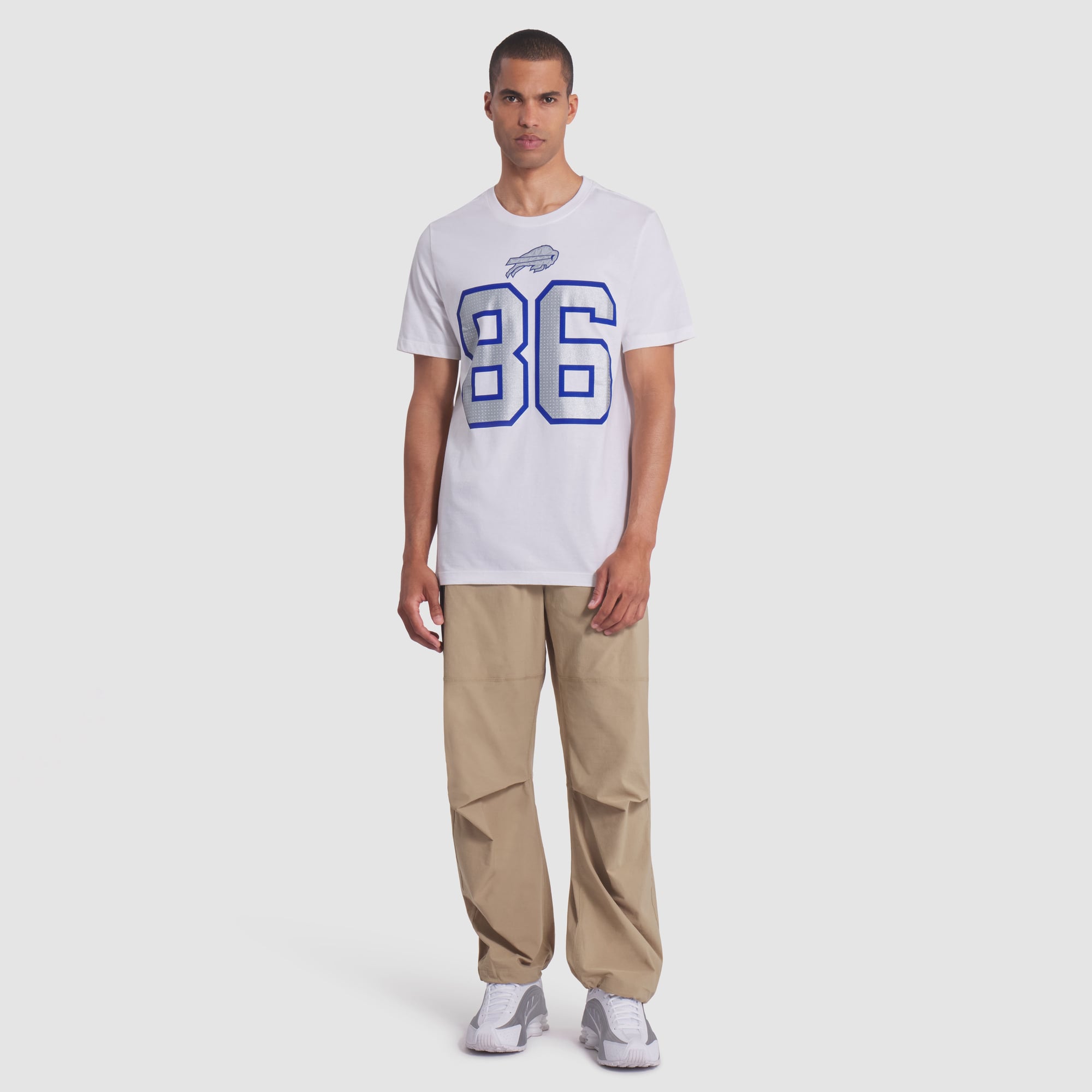 Men's Nike Dalton Kincaid White Buffalo Bills Rivalries Collection Player Name & Number T-Shirt