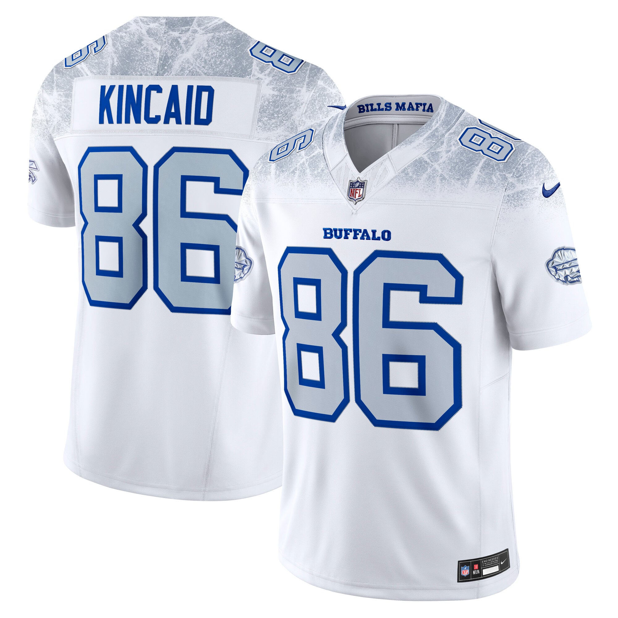 Men's Nike Dalton Kincaid White Buffalo Bills Rivalries Collection Stitched Limited Jersey