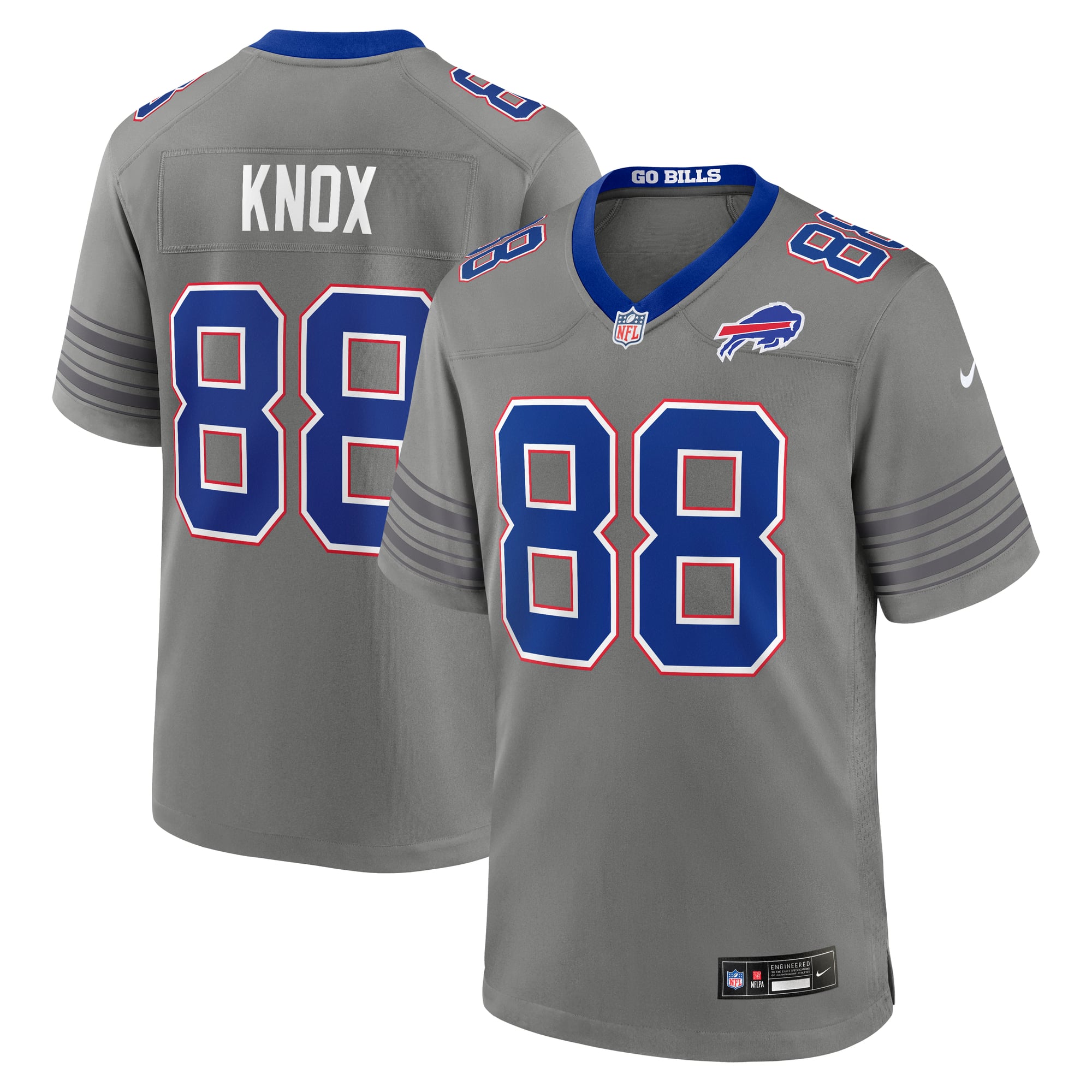 Maillot de match alternatif Nike Dawson Knox pour hommes, rouge des Buffalo Bills