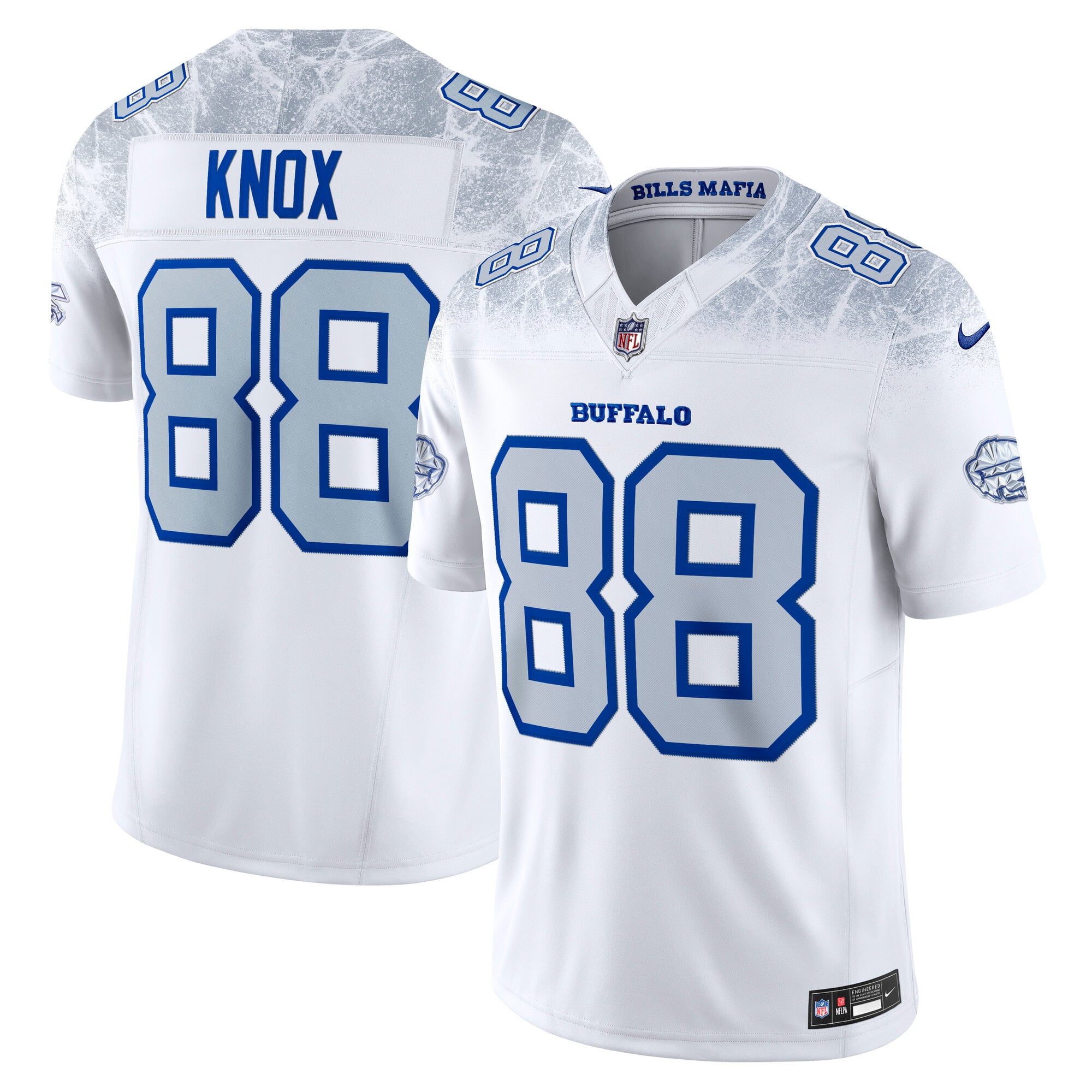 Men's Nike Dawson Knox White Buffalo Bills Rivalries Collection Stitched Limited Jersey