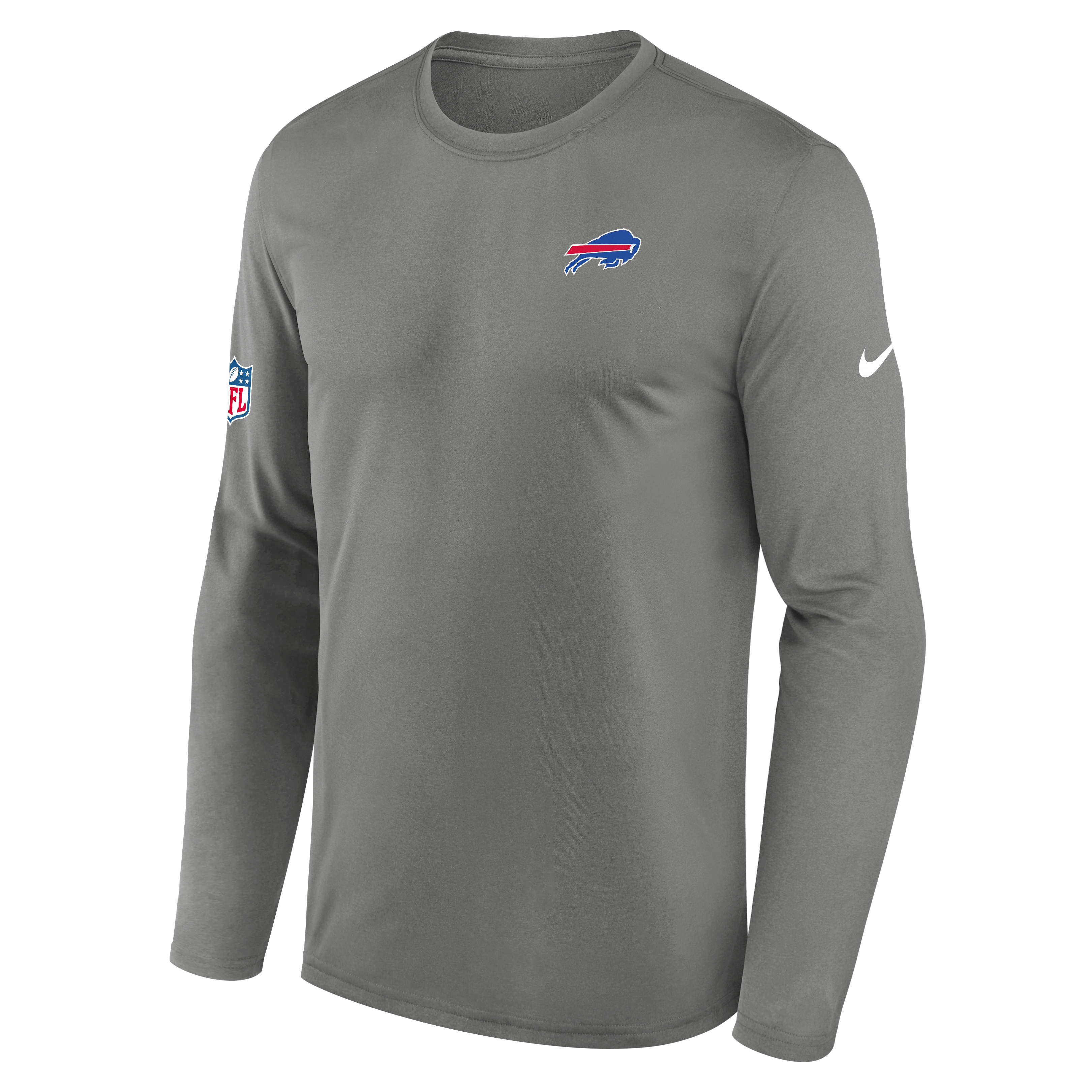 Men's Nike Gray Buffalo Bills Legend Small Logo Dri-FIT Long Sleeve T-Shirt