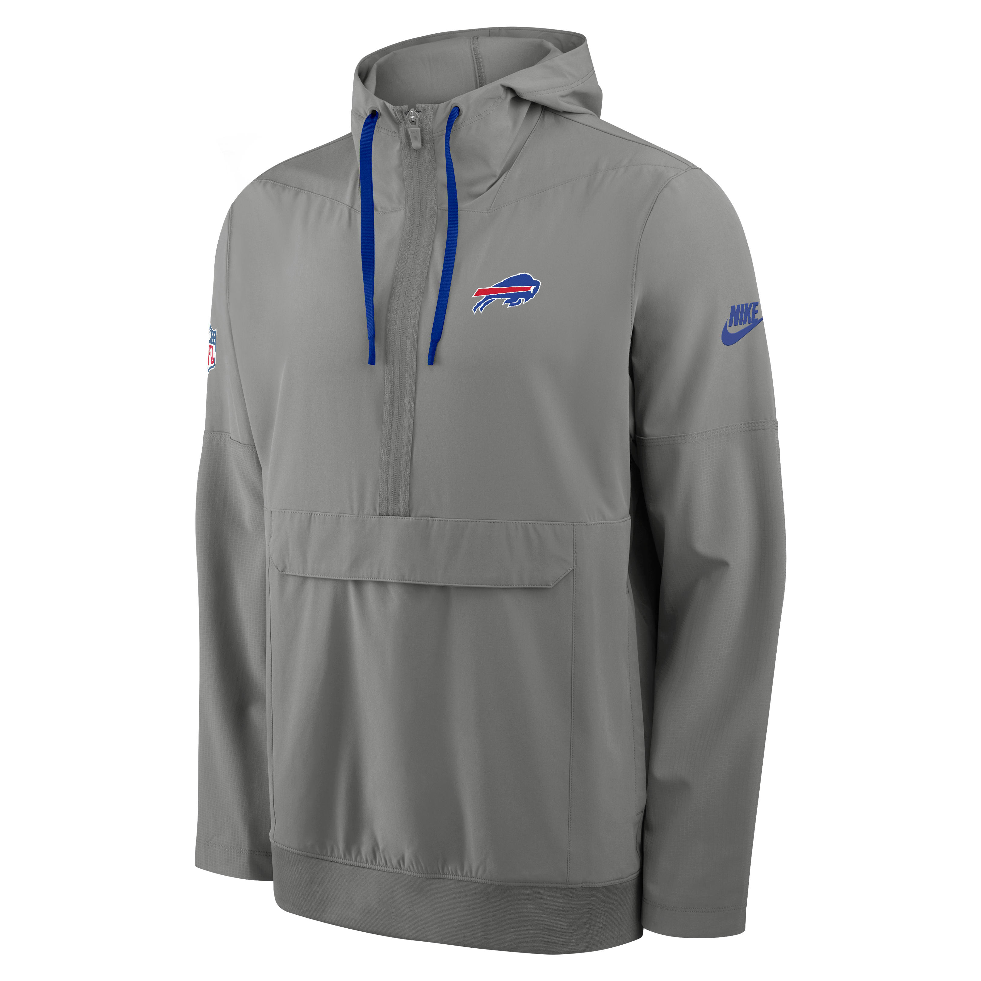 Men's Nike Gray Buffalo Bills Sideline Broken Rules Alternate Anorak Half-Zip Hooded Jacket