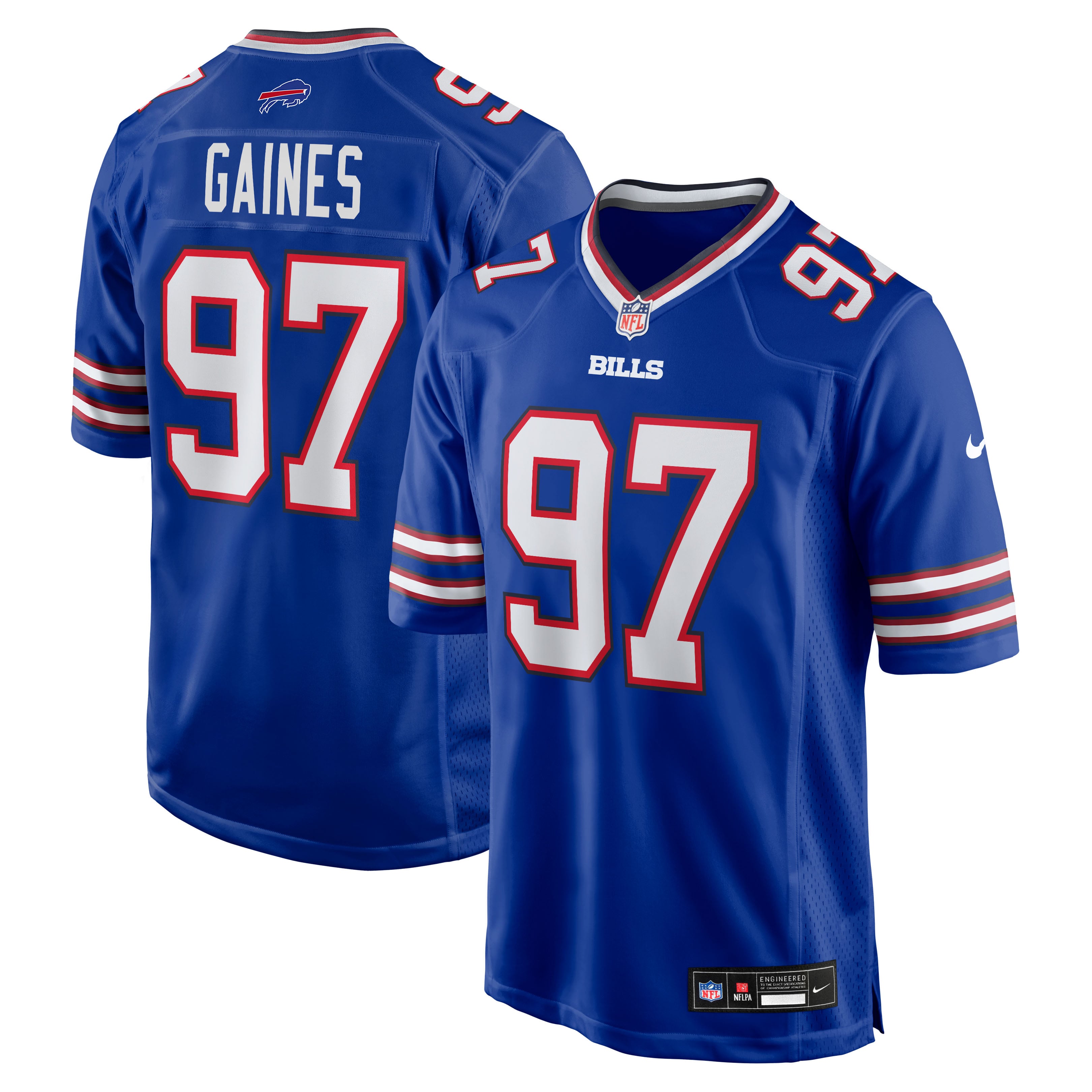 Maillot de match Nike Greg Gaines Royal Buffalo Bills pour homme