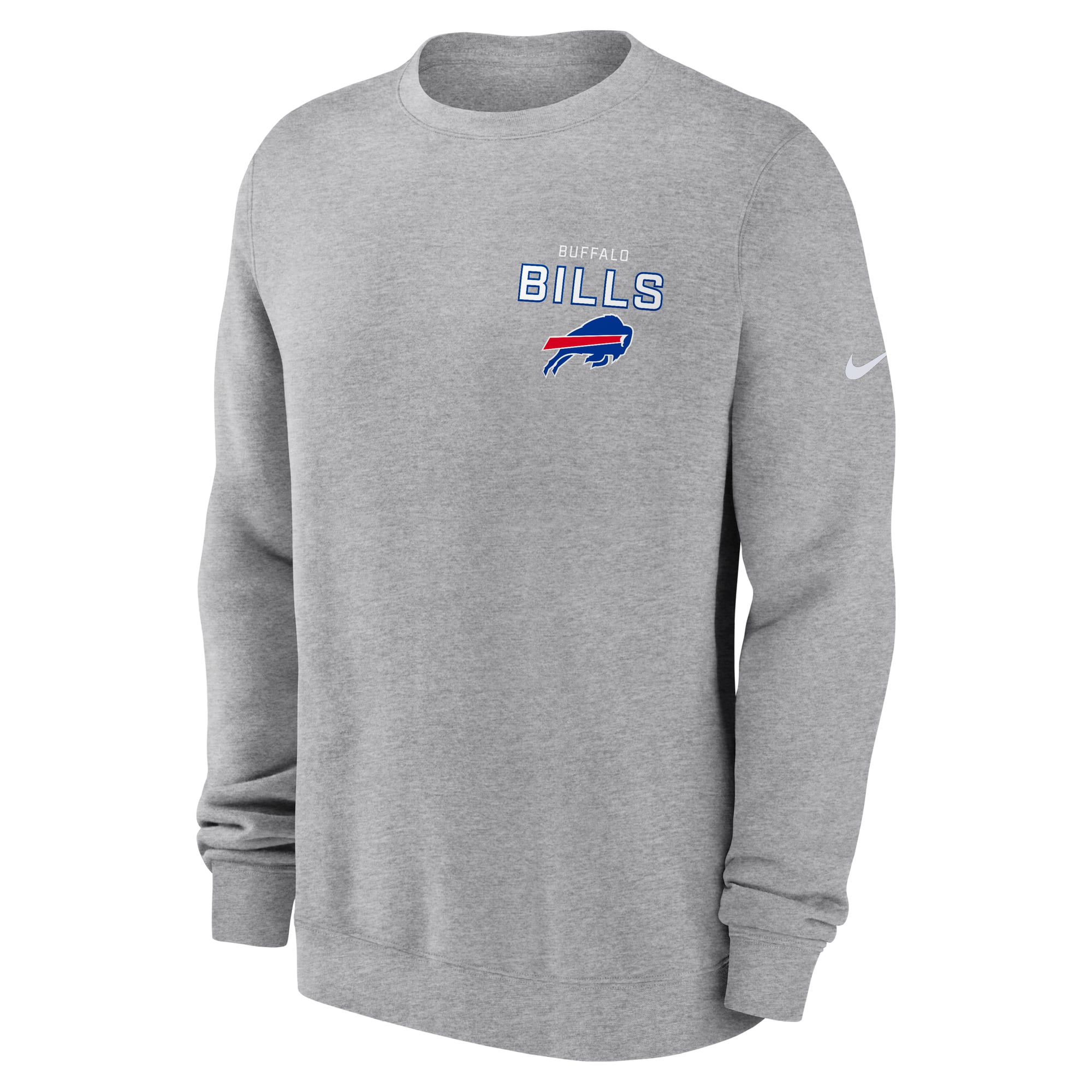 Men's Nike Heather Gray Buffalo Bills Primetime Club Fleece Pullover Sweatshirt