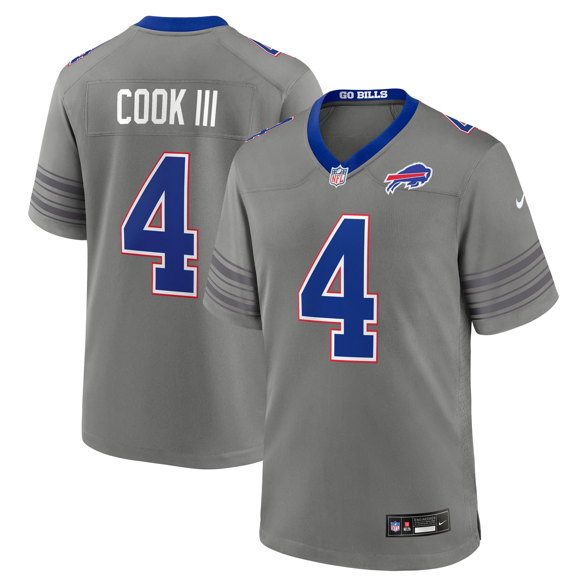 Men's Nike James Cook III Gray Buffalo Bills Nickel City Game Jersey