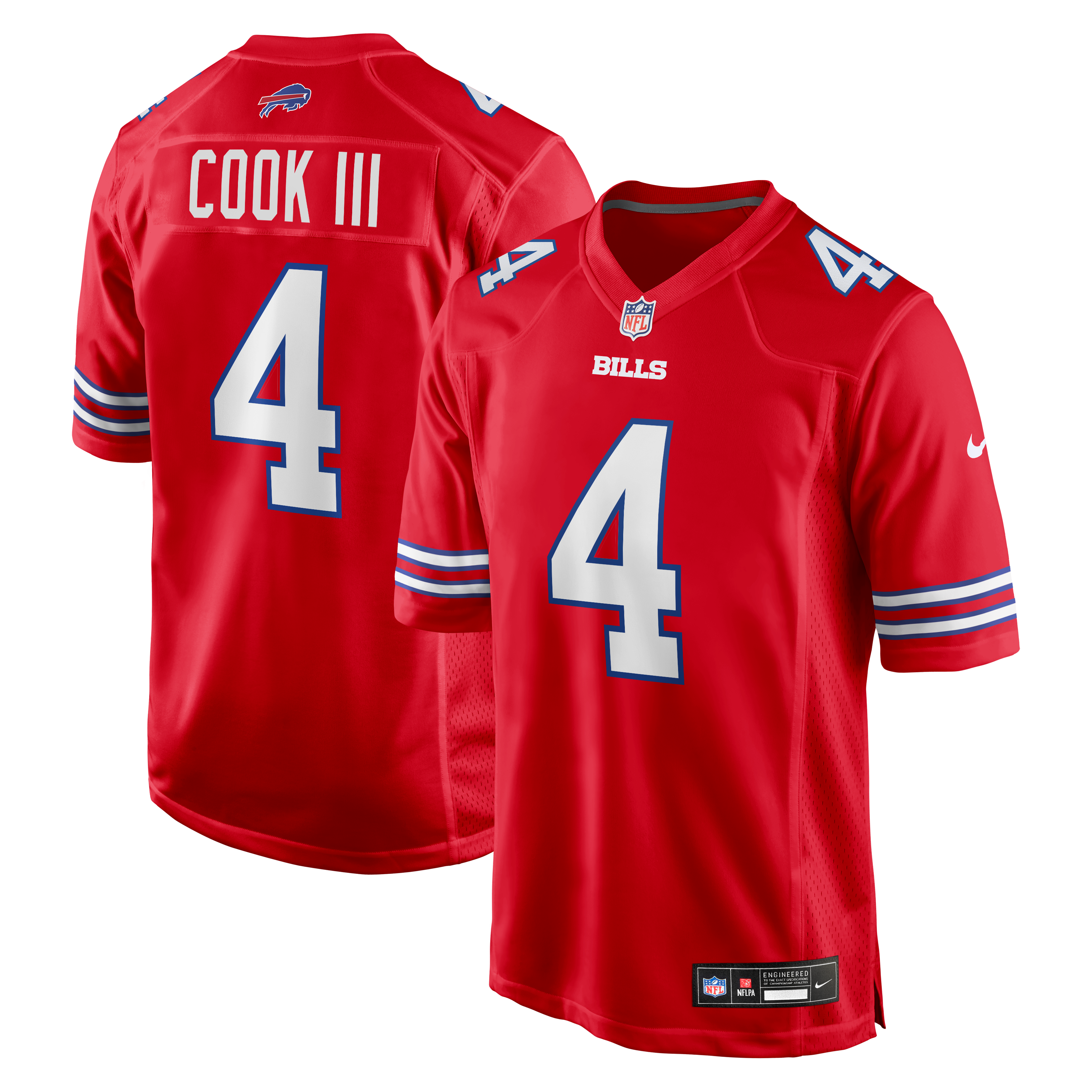 Maillot alternatif Nike James Cook III rouge des Buffalo Bills pour homme