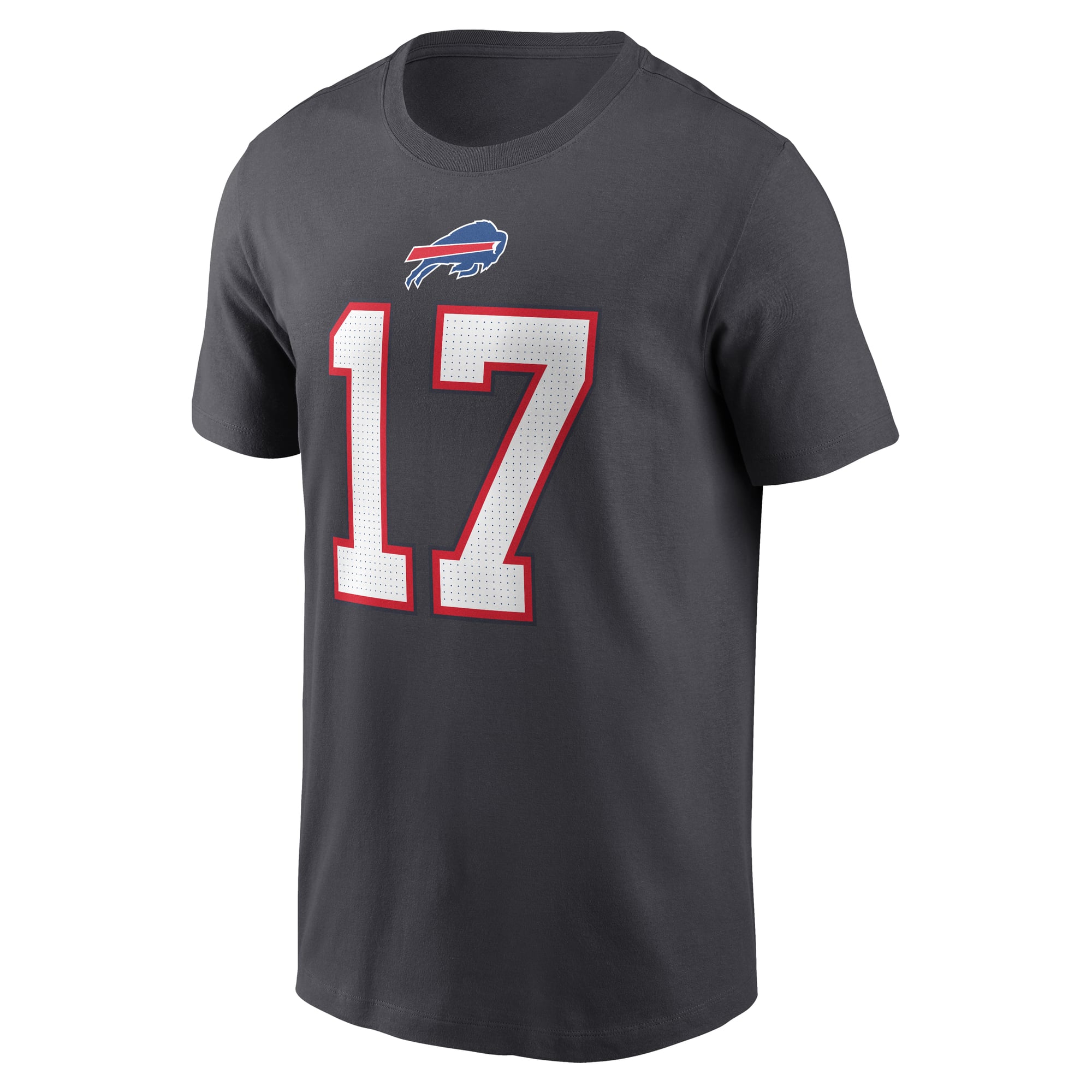 T-shirt Nike Josh Allen anthracite Buffalo Bills pour homme, avec nom et numéro