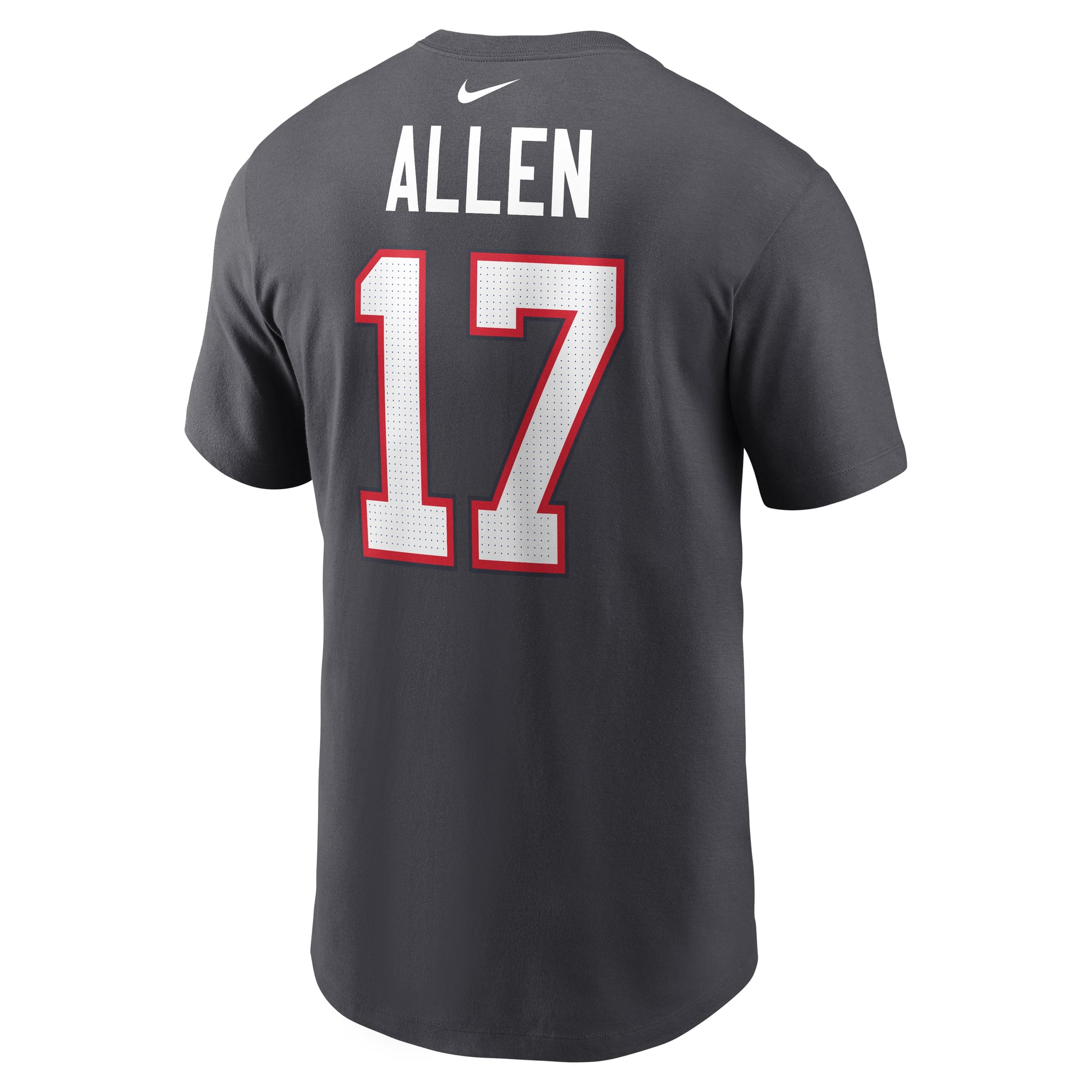 T-shirt Nike Josh Allen anthracite Buffalo Bills pour homme, avec nom et numéro