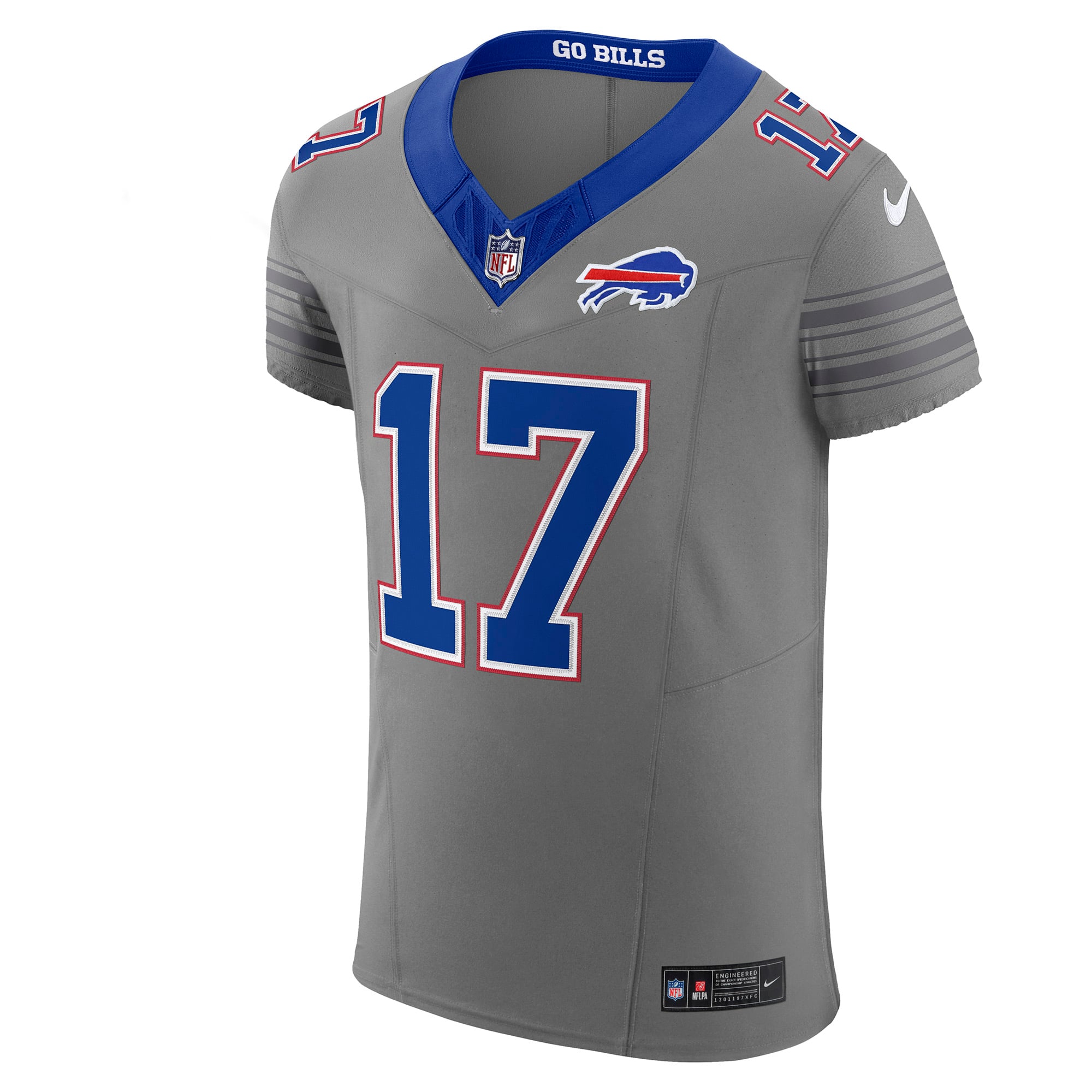Men's Nike Josh Allen Gray Buffalo Bills Nickel City Vapor F.U.S.E. Elite Jersey
