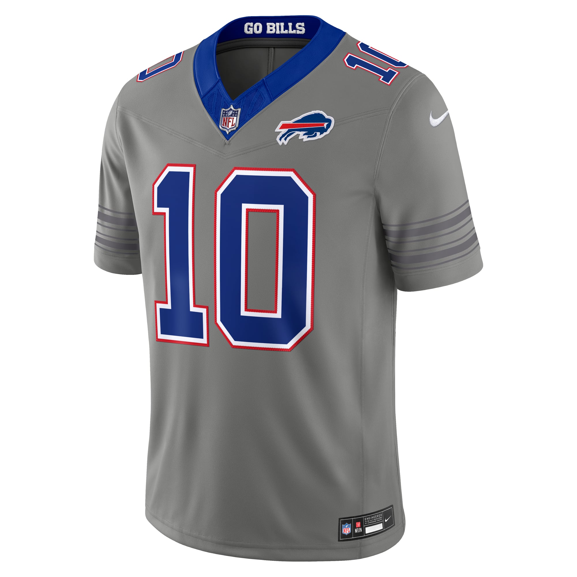 Men's Nike Khalil Shakir Gray Buffalo Bills Nickel City Vapor F.U.S.E. Stitched Limited Jersey